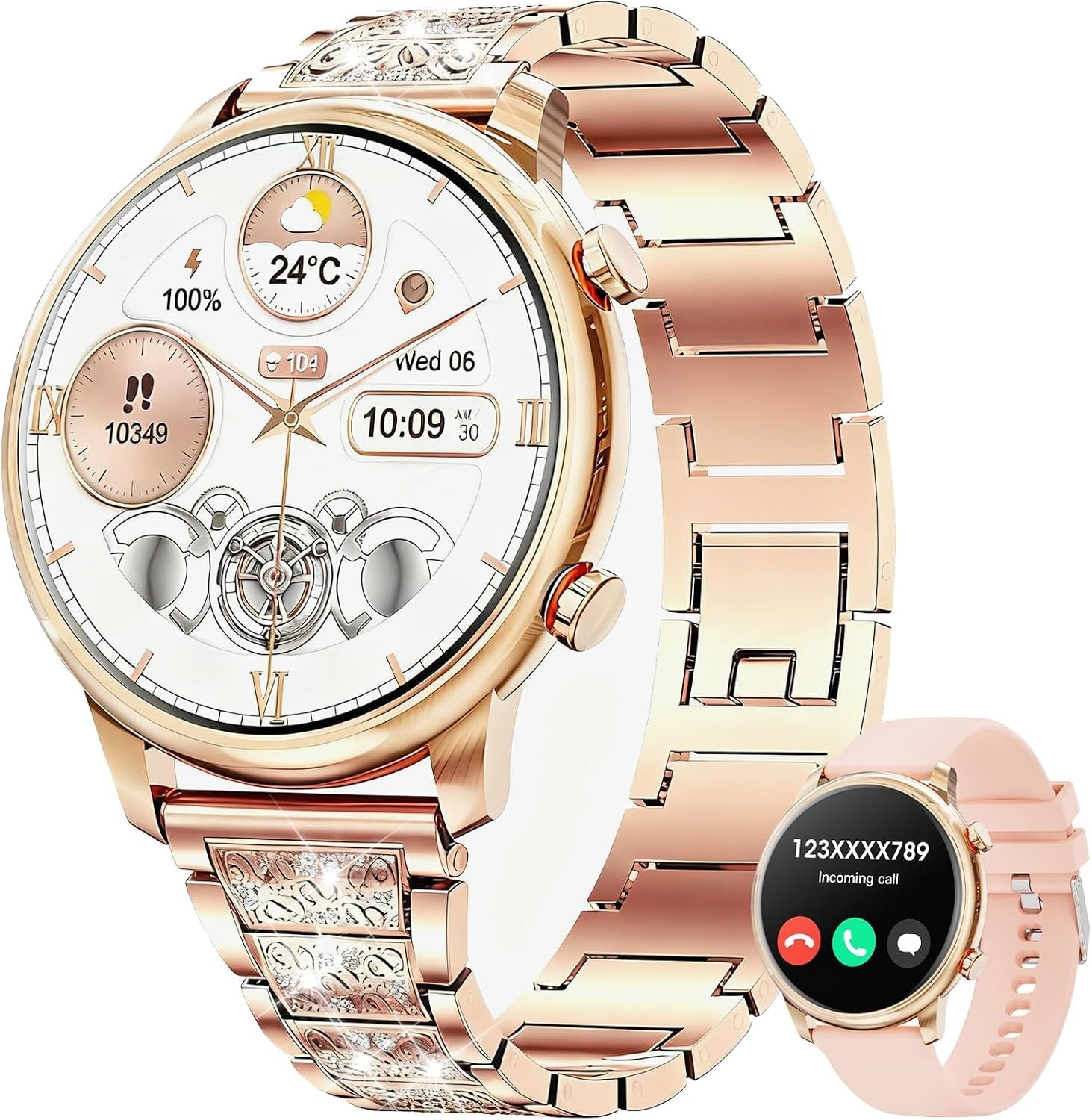 Smart Watch for Women Bluetooth Call IP68 Waterproof Heart Rate Android iPhone