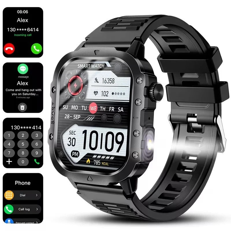 🔥Military Tactical Smart Watch For Men Smartwatch Bluetooth iPhone Samsung