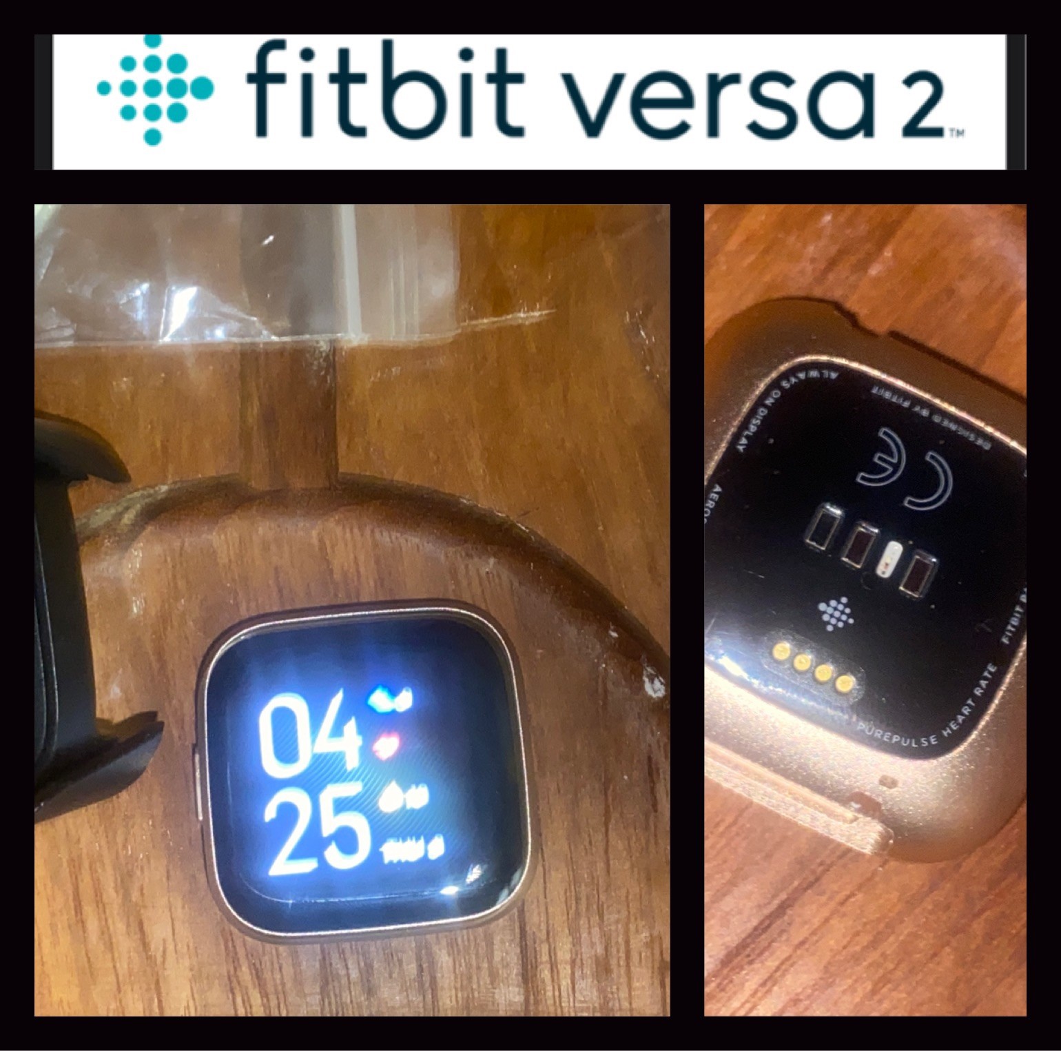 Fitbit Versa 2 Smartwatch +cord & 3 Bands Tested✅ (device +band Color Will Vary)