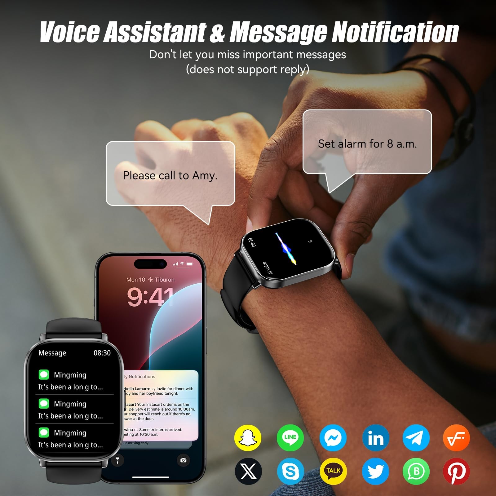 Smart Watch, 2.01″ HD Touchscreen Fitness Tracker with Bluetooth Calling, 120…