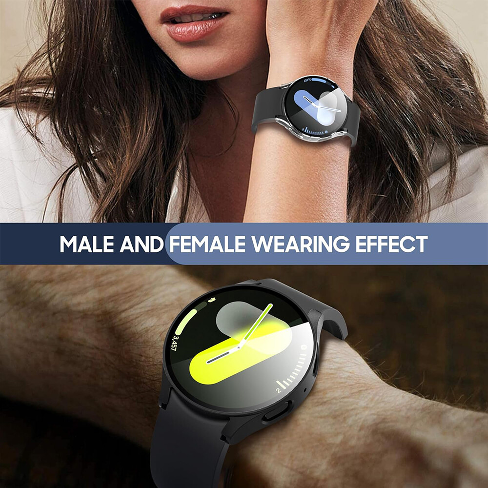 For Samsung Galaxy Watch 7 40MM 44MM Hard Case Glass Screen Protector Full Cover