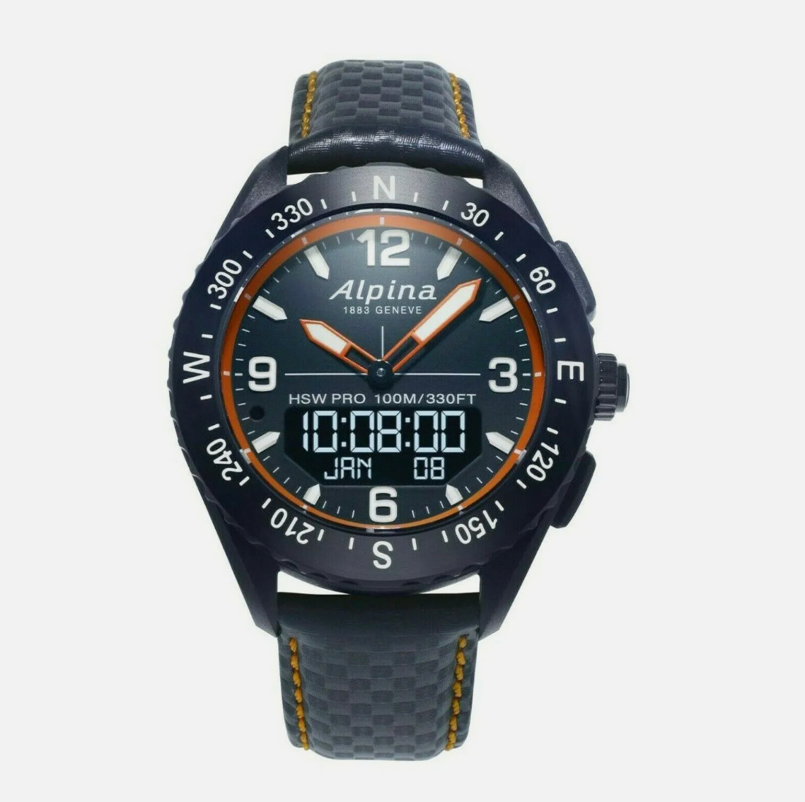 ALPINA ALPINER X AL-283LNO5NAQ6L NAVY BLUE ANALOG-DIGITAL SMARTWATCH 45 MM NEW