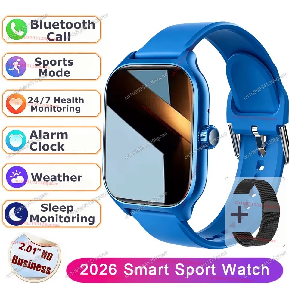 2026 New Men’s Smart Watch Women’s Gift 2.01 HD Full Touch Screen Sport Fitness
