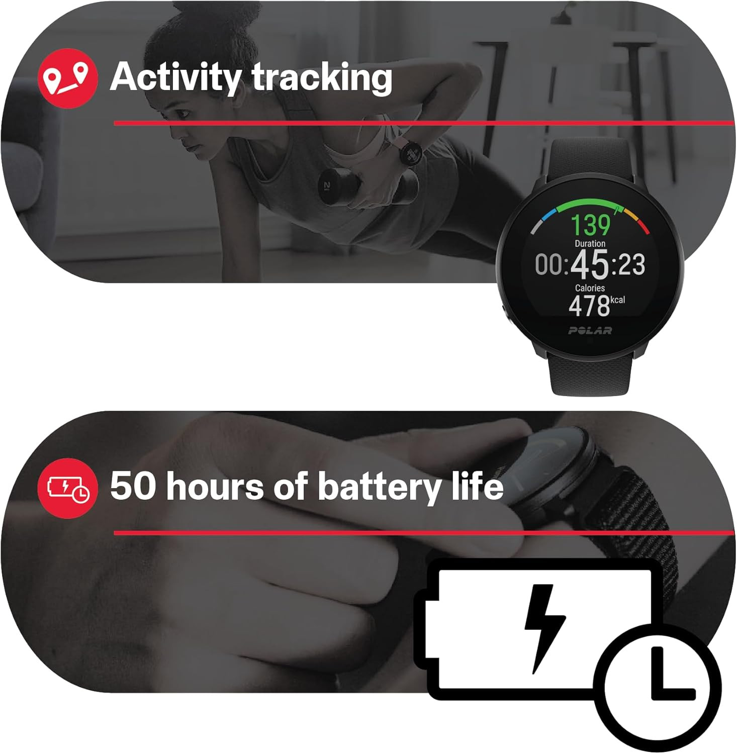 Unite Waterproof Fitness Watch (Includes Wrist-Based Heart Rate and Sleep Tracki