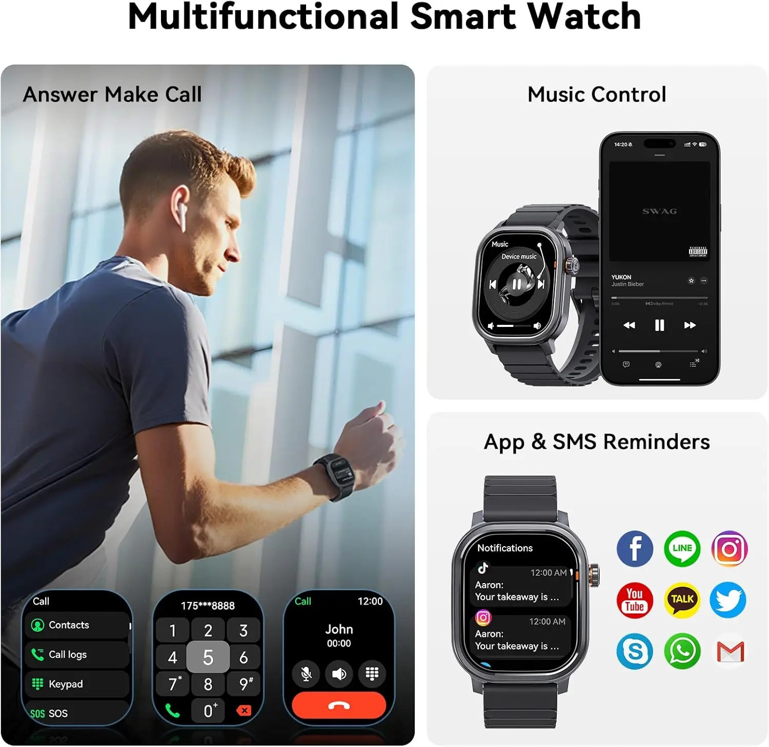 KOSPET PULSE Smart Watch 1.96″ AMOLED BT Call IP68 180 Sport Modes Men Women