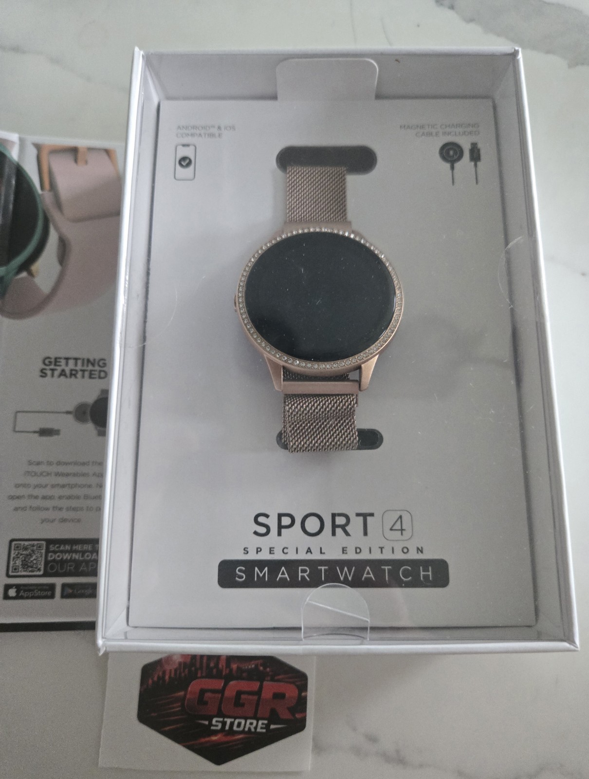 iTouch Sport 4 Unisex Adult Multi-Function Rose Goldtone Smart Watch TP4E02-C29