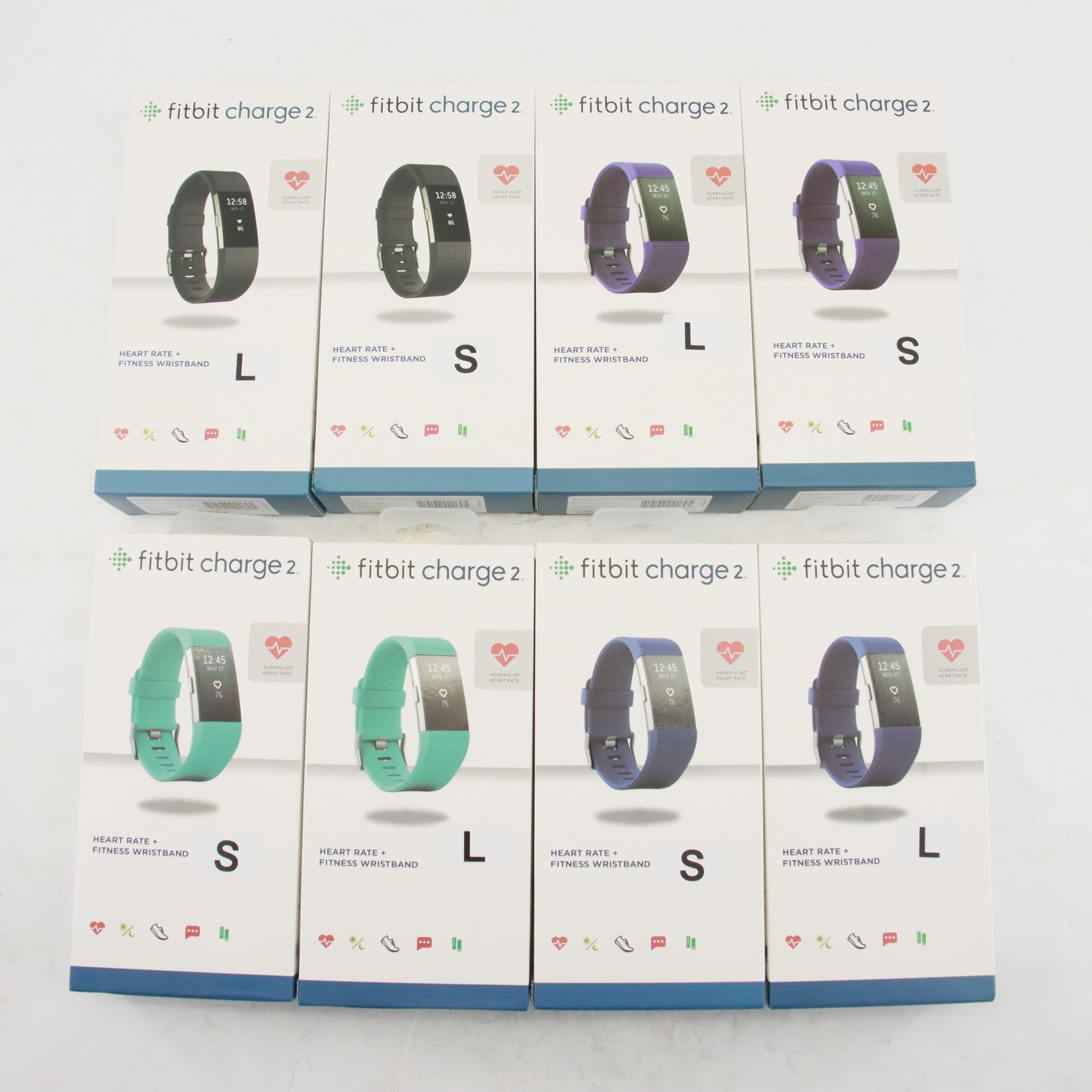 NEW Fitbit Charge 2 Heart Rate Monitor Fitness Tracker Multicolor (S + L)