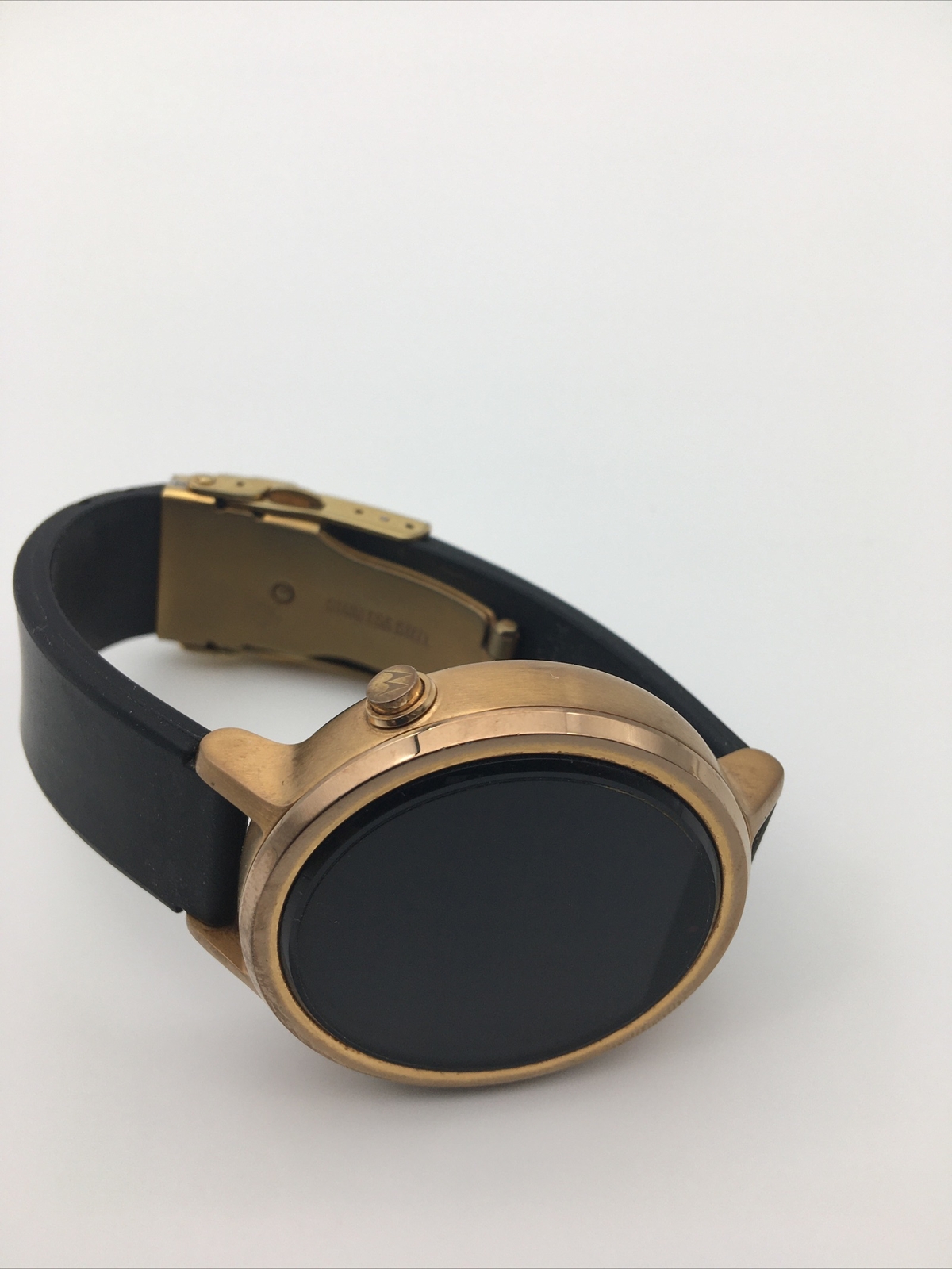 Motorola Moto 360 2nd Gen. 42mm Rose Gold Stainless Steel Case Black Band