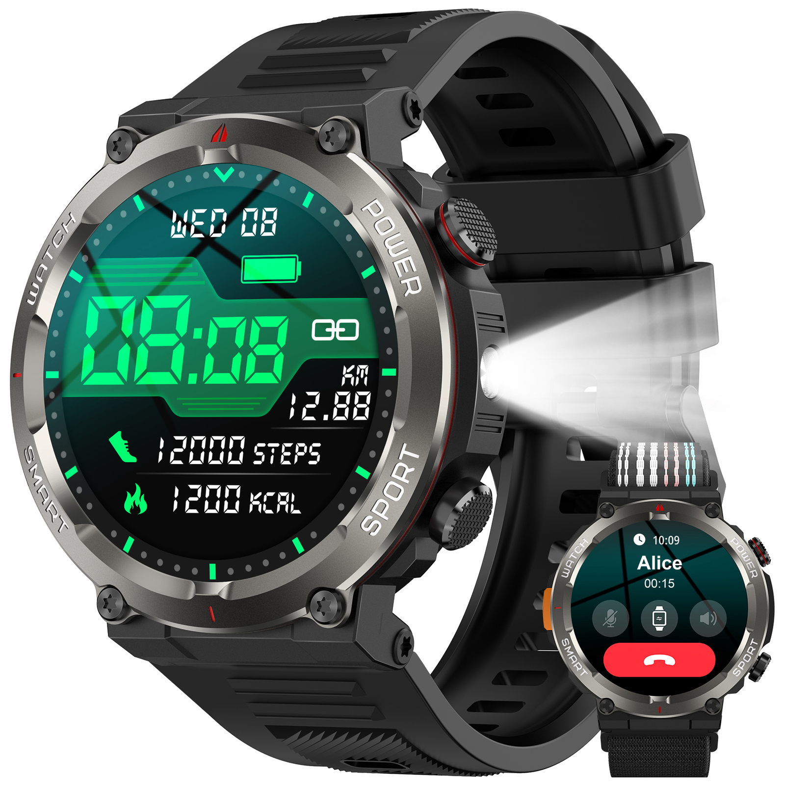 Military Smart Watches for Men (Answer/Make Calls) Heart Rate/Sleep Monitor Gift