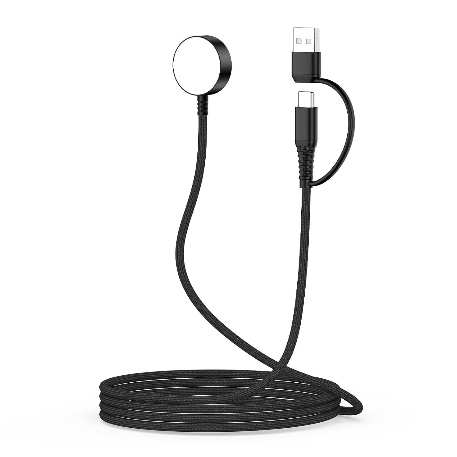 Magnetic Fast Charger Cable for Samsung Watch 8/7/6/5/4/3/Active 2/1 2in1 USB A