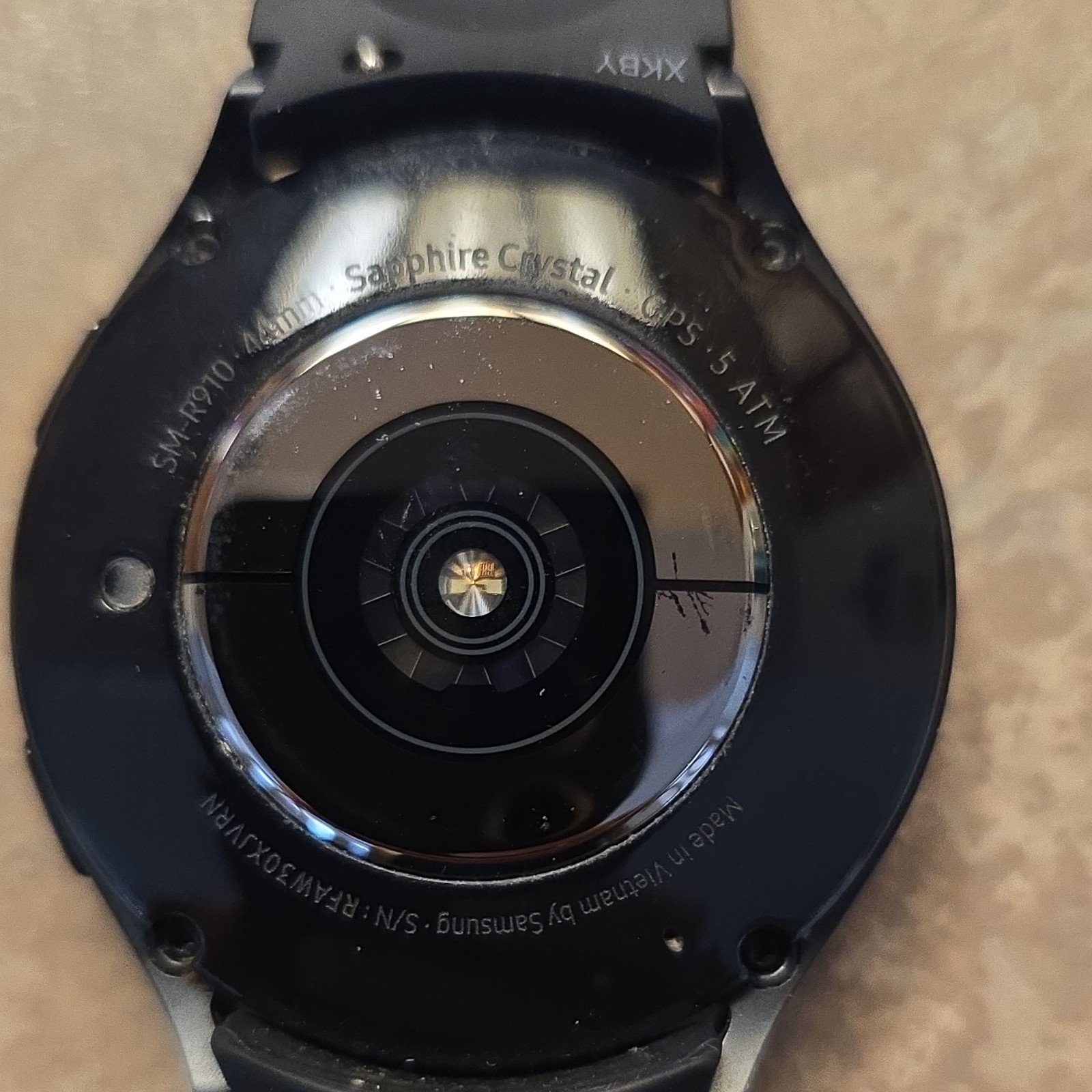Samsung SM-R910 44mm Black Silicone Band Sapphire Crystal GPS Water Resistant