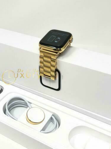 24K Gold Plated 44MM Apple Watch SERIES 4 With Gold Links Band