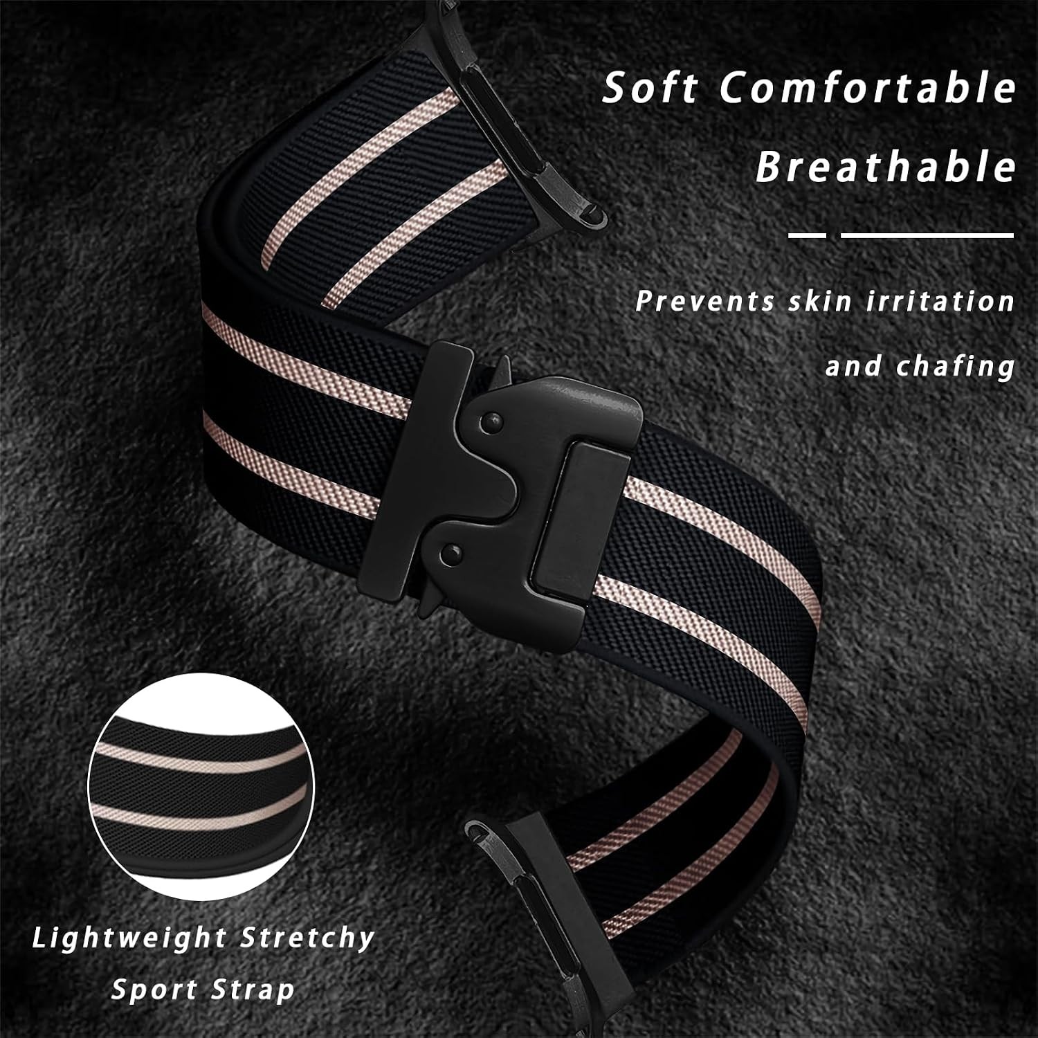 Elastic Fabric Bands for Samsung Galaxy Watch Ultra 47MM, Parachute Buckle Desig
