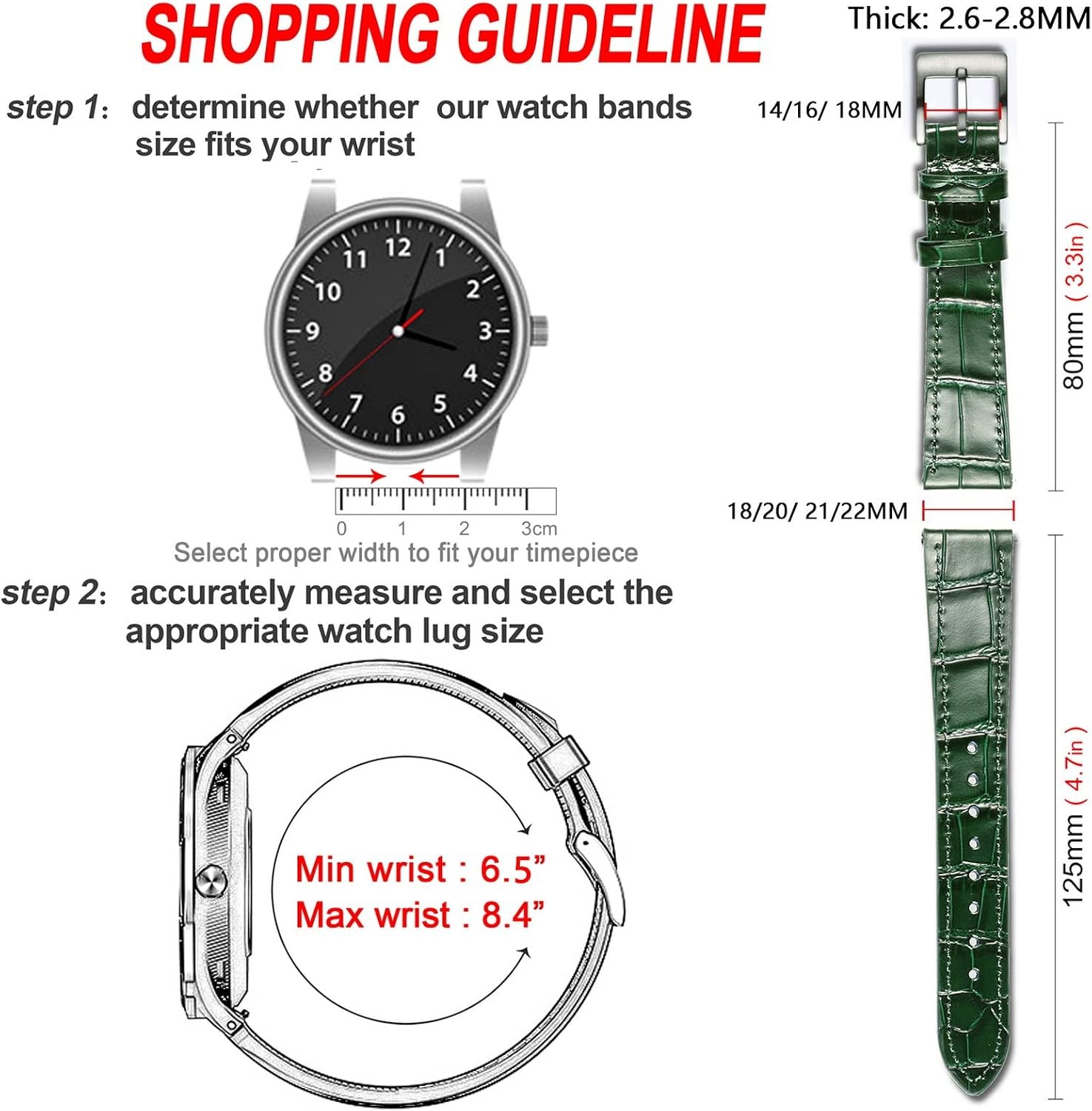 Alligator Grain Leather Watch Band for Google Pixel 41mm/45mm – Genuine Brown St