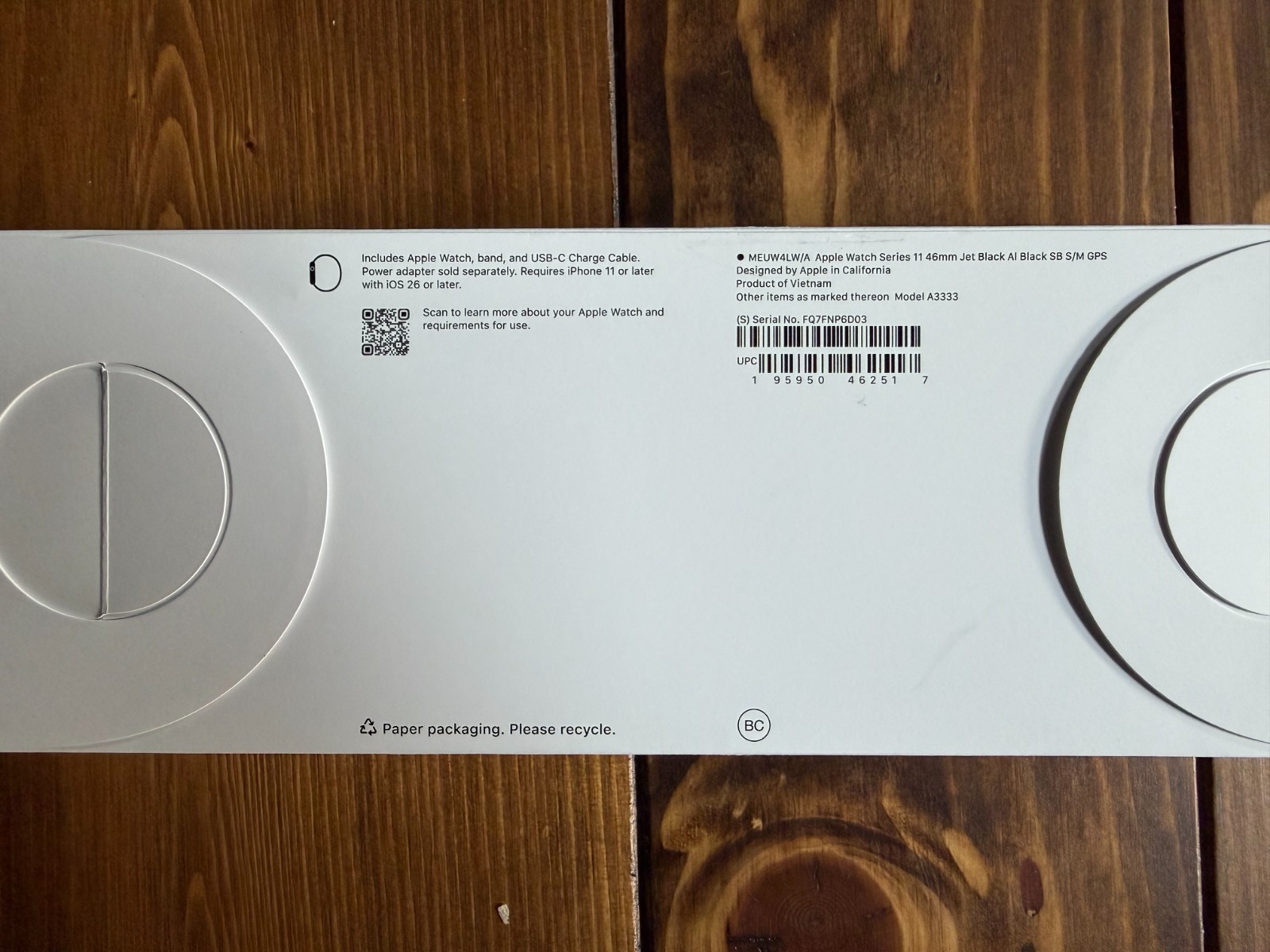 Apple Watch Series 11 46mm | Jet Black Aluminum w/ 2 Sport Band Brand New in Box