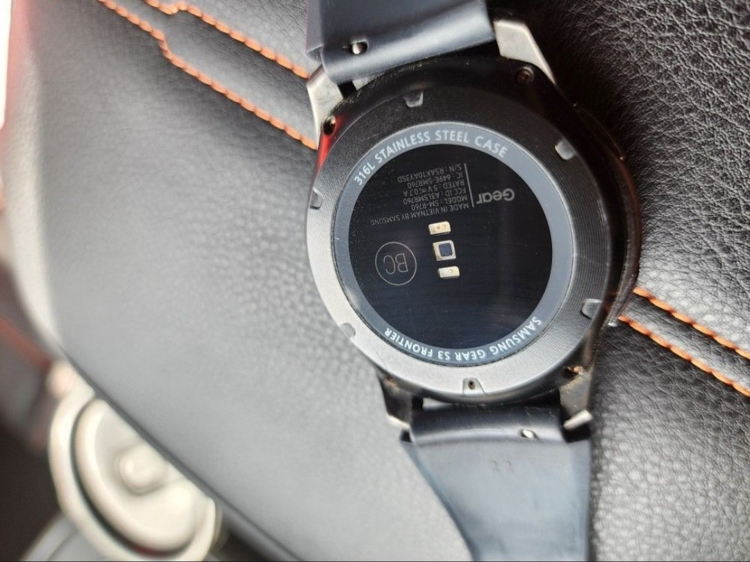 Samsung Gear S3 Frontier 46 mm Steel Case with Black Silicone Band Smart Watch –