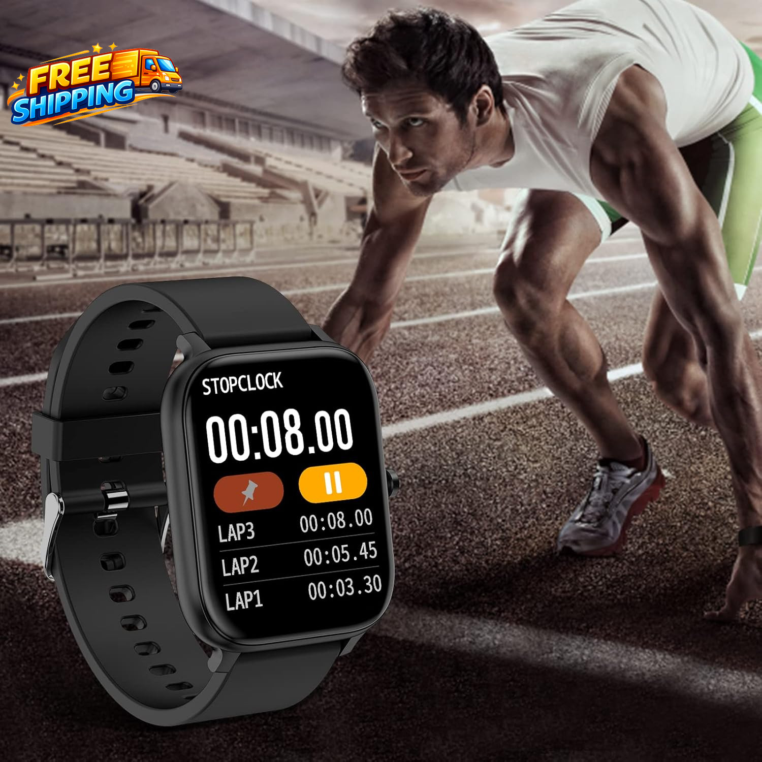 Smart Watch for Men Women Compatible with Iphone Samsung Android Phone 1.69 Inch