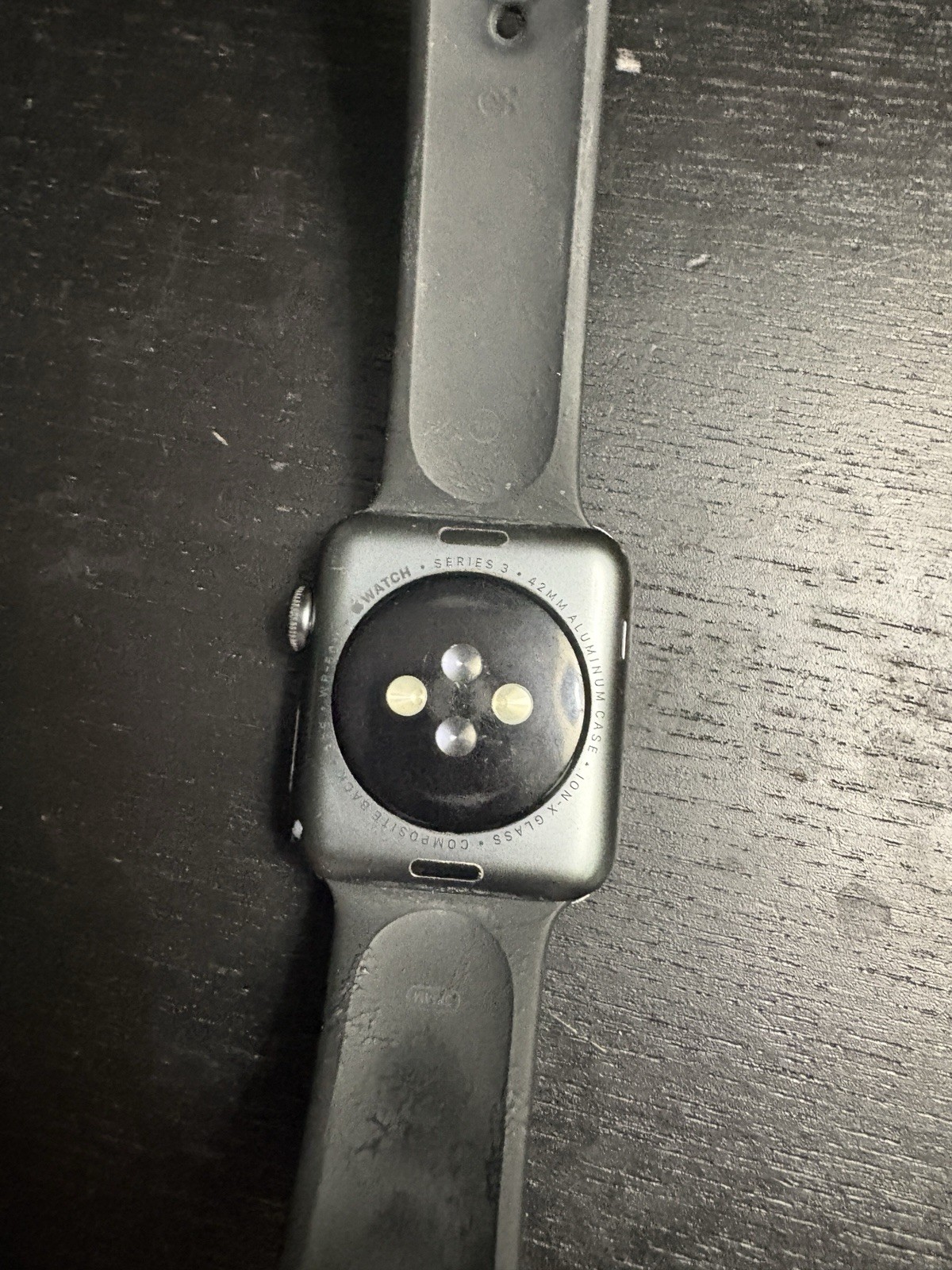Apple Watch Series 3 42mm Silver Aluminium W/ Black Band EUC