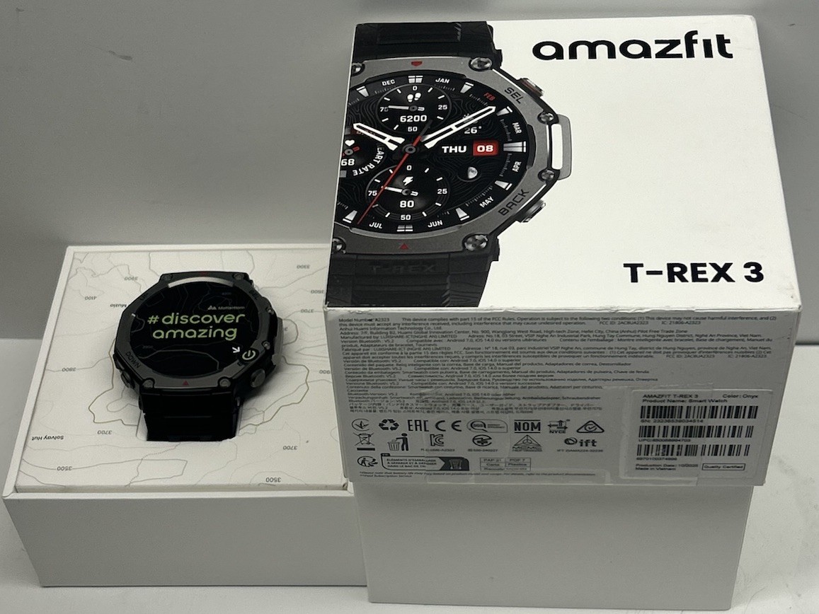 Amazfit T-Rex 3 Fitness Smart Watch Voice Control Onyx Black (Open Box) A2323