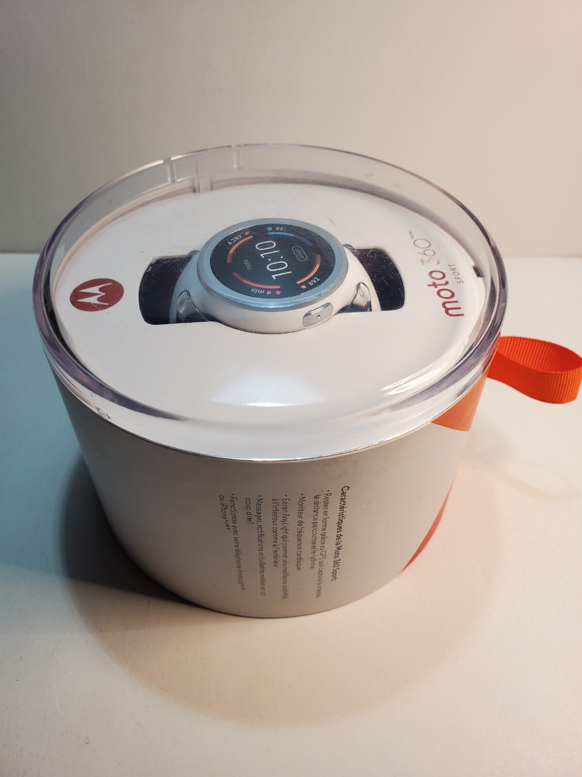 New Motorola Moto 360 Sport 45mm Silicone/Rubber Case White Sport Band Free Ship