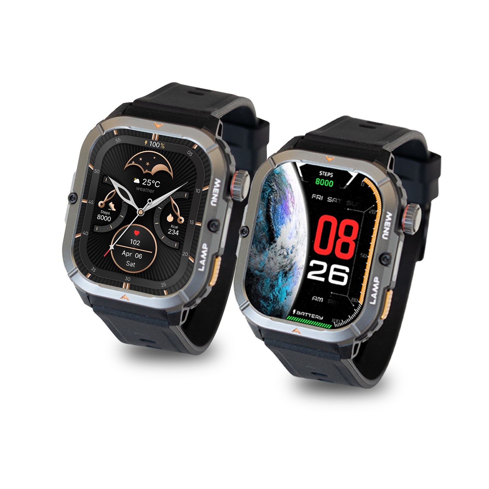 AGM Legion 3 Smart Watch 1.95” AMOLED Screen 5 ATM Waterproof 100 Sports Modes