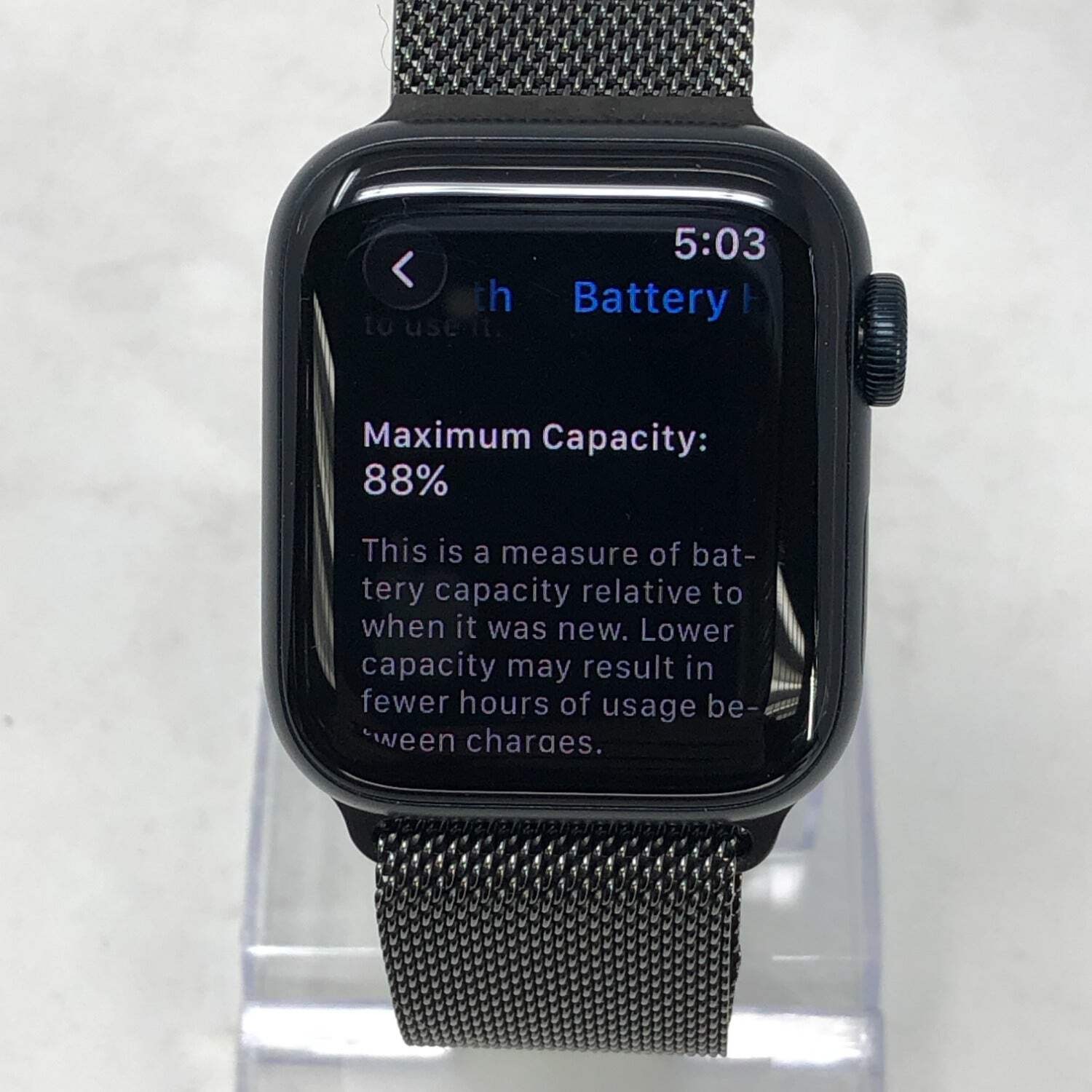 GPS Only Apple Watch SE 2nd Gen 40MM Midnight Aluminum Graphite Milanese Loop MA