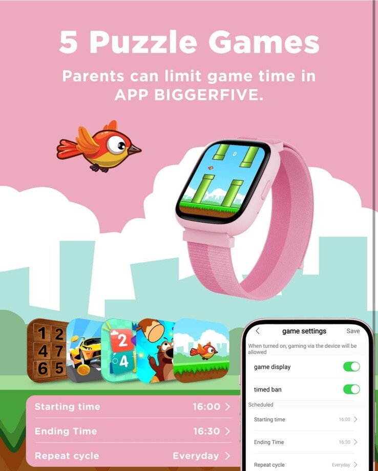 Smart Watch for Kids 1.8″ Fitness Tracker Watch Pedometer Puzzle Games for Kids