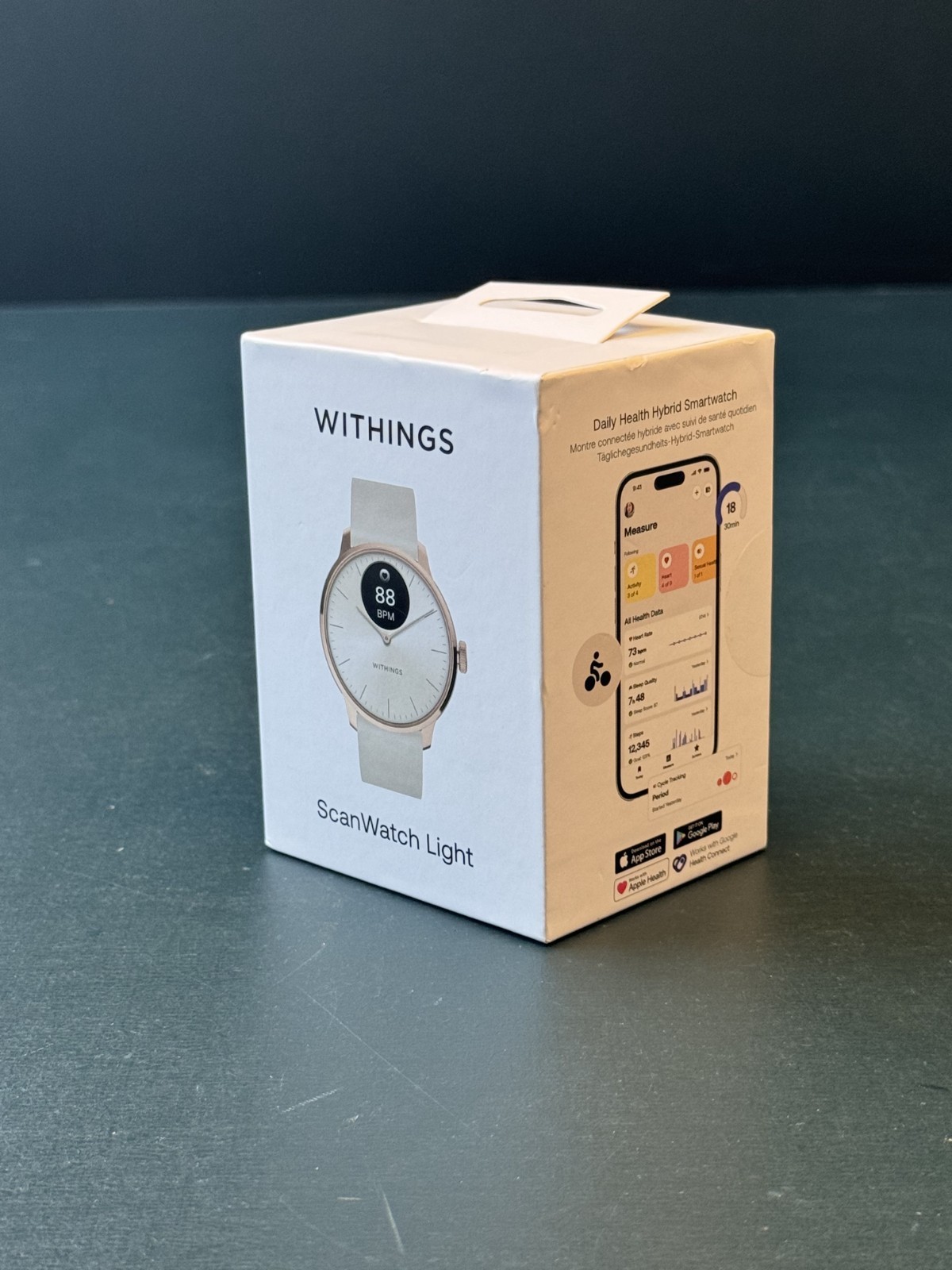 Withings ScanWatch Light Hybrid Smartwatch – Rose Gold & Beige – New In Box
