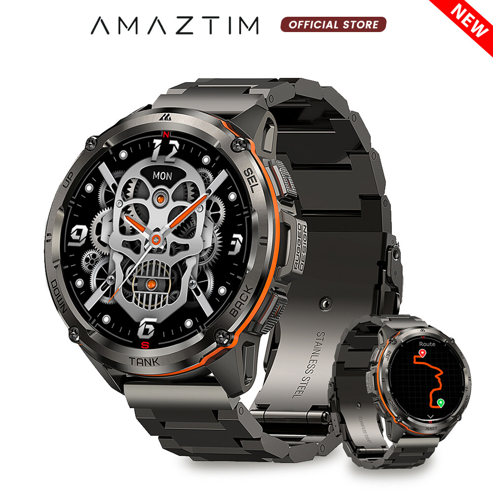 AMAZTIM TANK T3 Ultra GPS Smart Watch Men Waterproof 470mAh 60 Day Long Battery