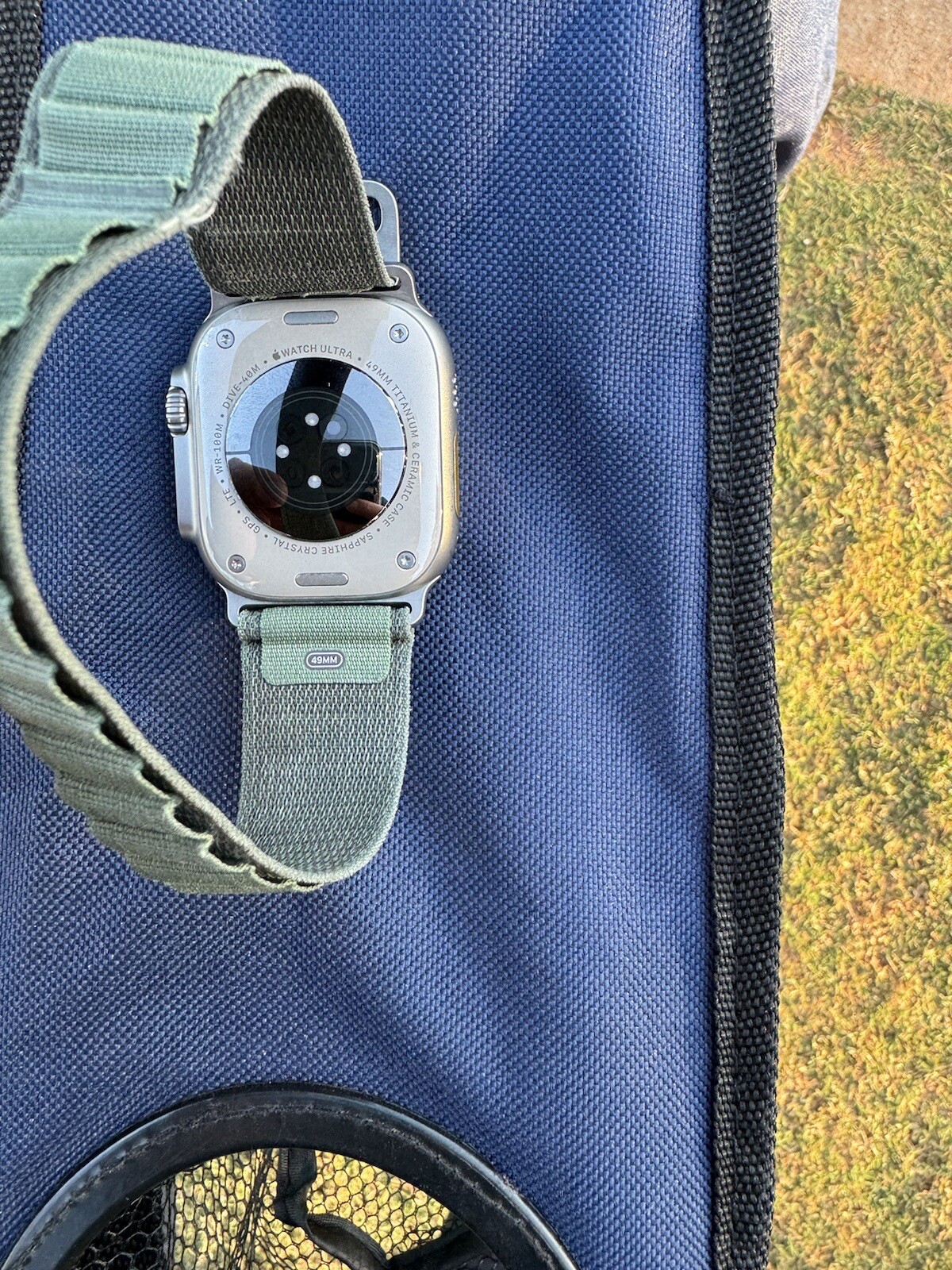Apple Watch Ultra 49mm Titanium Case with Green Alpine Loop, Medium (GPS +…