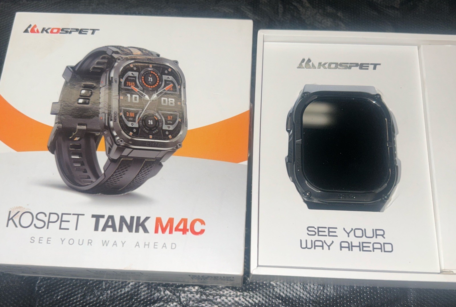 KOSPET Tank M4C Smart Watch with GPS, 1.96″ AMOLED Display, Never Used, Open Box