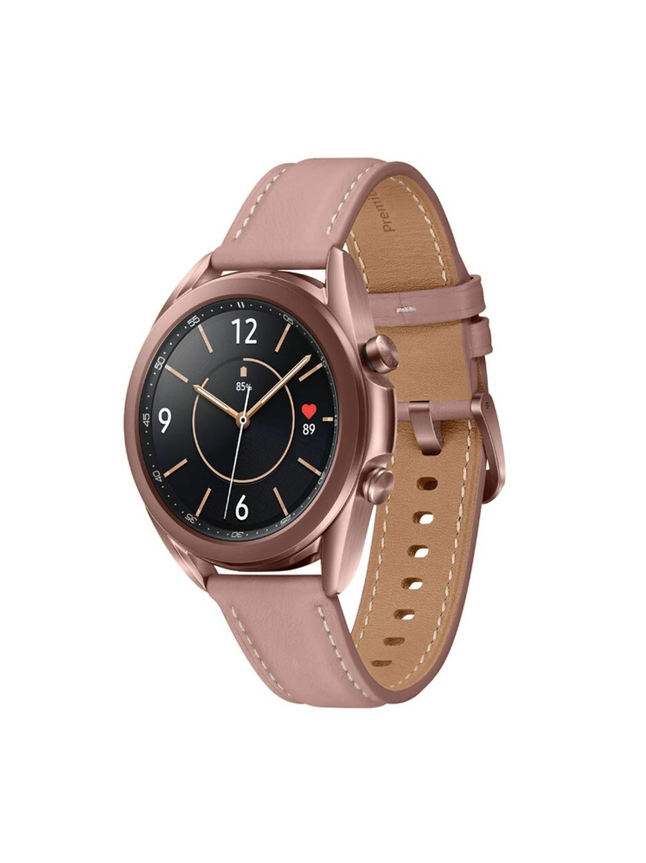Samsung Galaxy Watch3 SM-R850 41mm Stainless Steel Case with Leather Strap -…