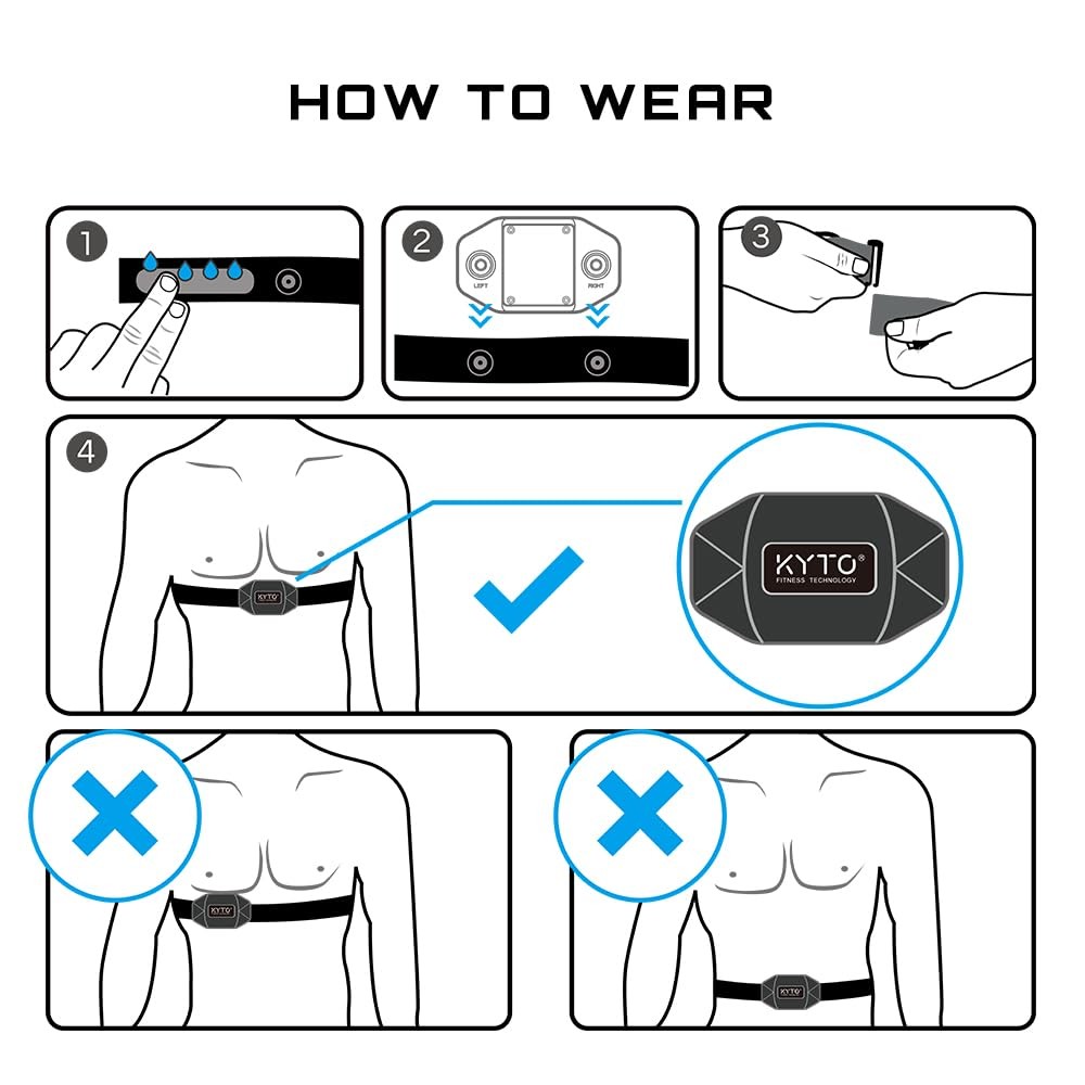 Heart Rate Monitor Chest Strap, ANT+/ Bluetooth, Compatible with iOS/Android …