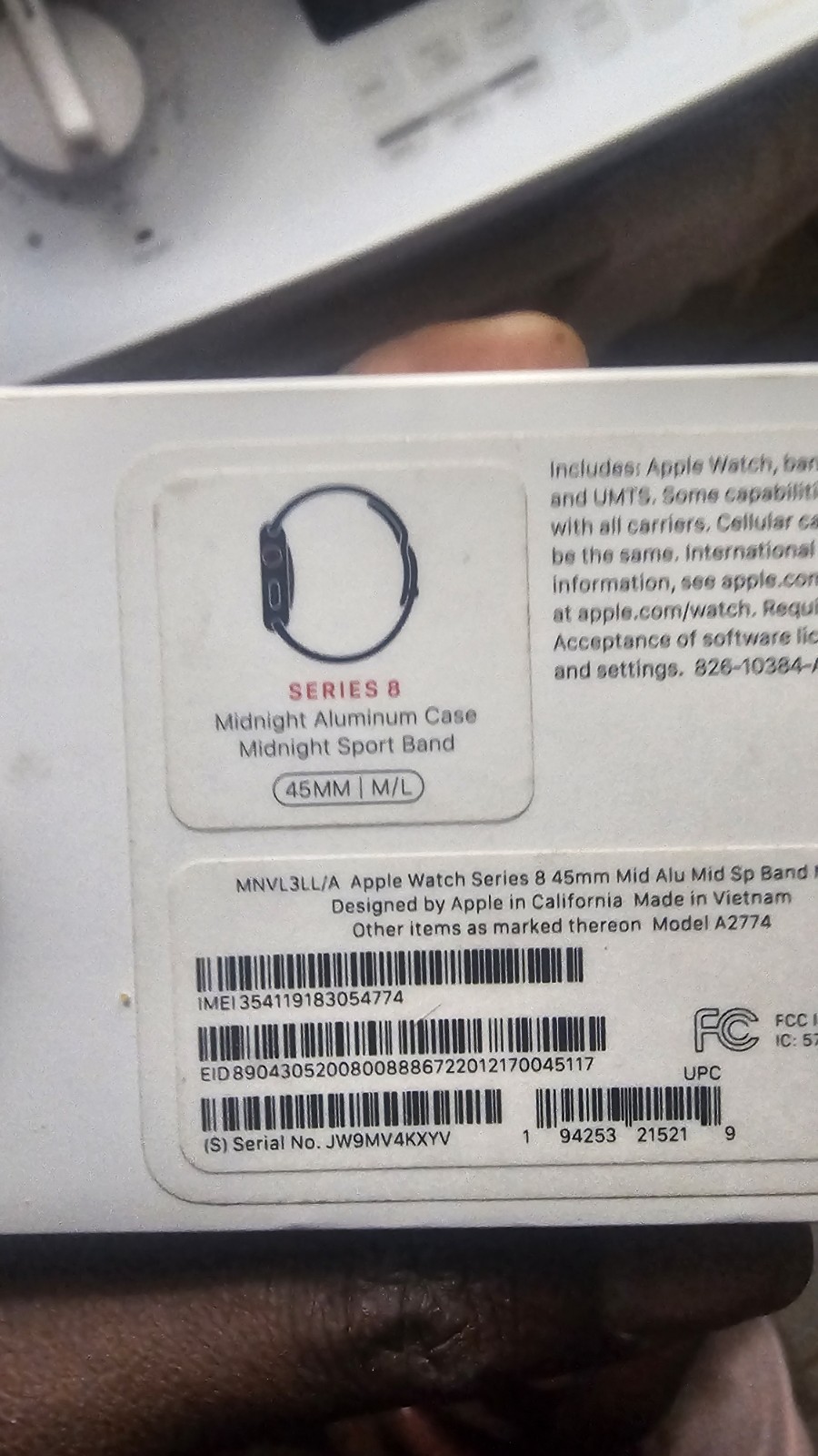 Apple Watch Series 8 GPS + Cellular 45mm Midnight Aluminum Case with Sport Band