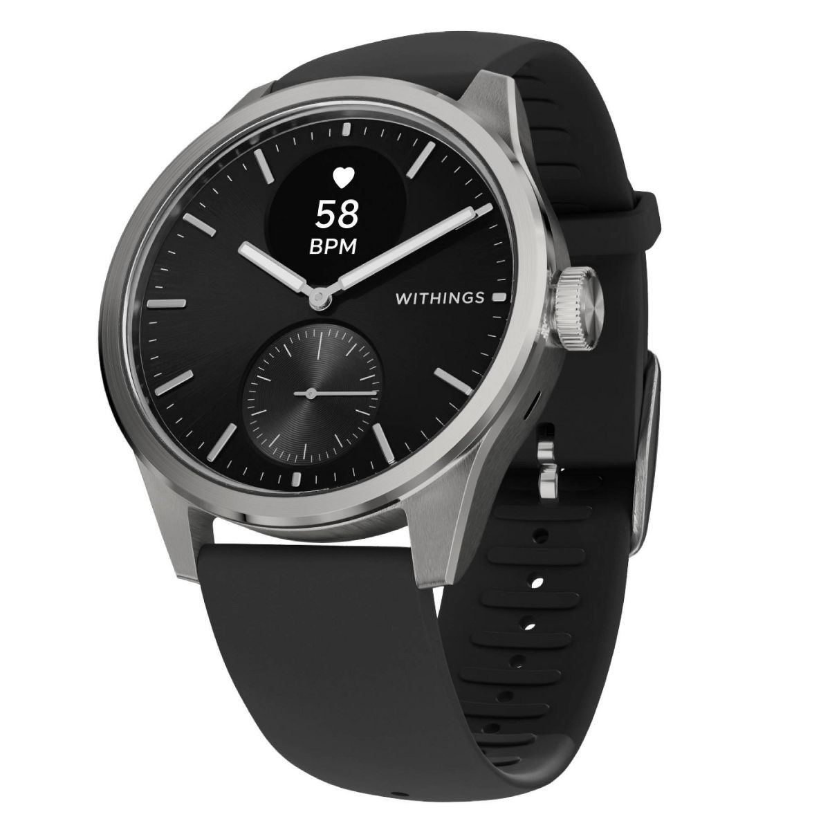 New Withings ScanWatch 2 – Heart Health Hybrid Smartwatch – 42mm – Black/Silver