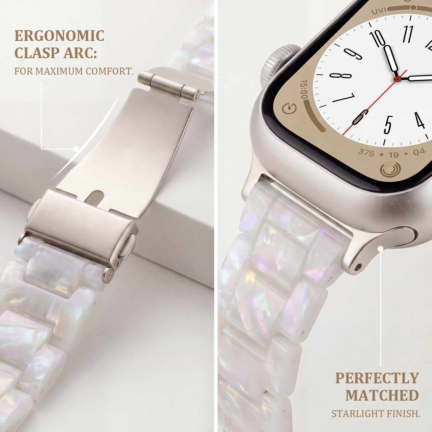 Case For Apple Watch 38mm/40mm/41mm/42mm, Resin Bands, Lightweight Strap
