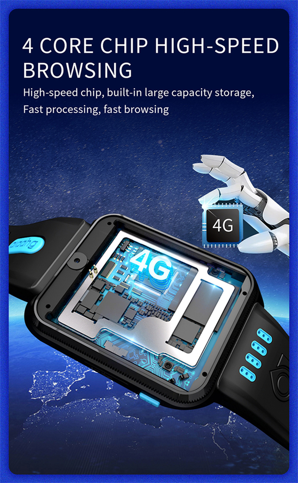 Children Kids 4G WIFI Bluetooth Smart Watch Fitness Tracker Digital Wristwatches