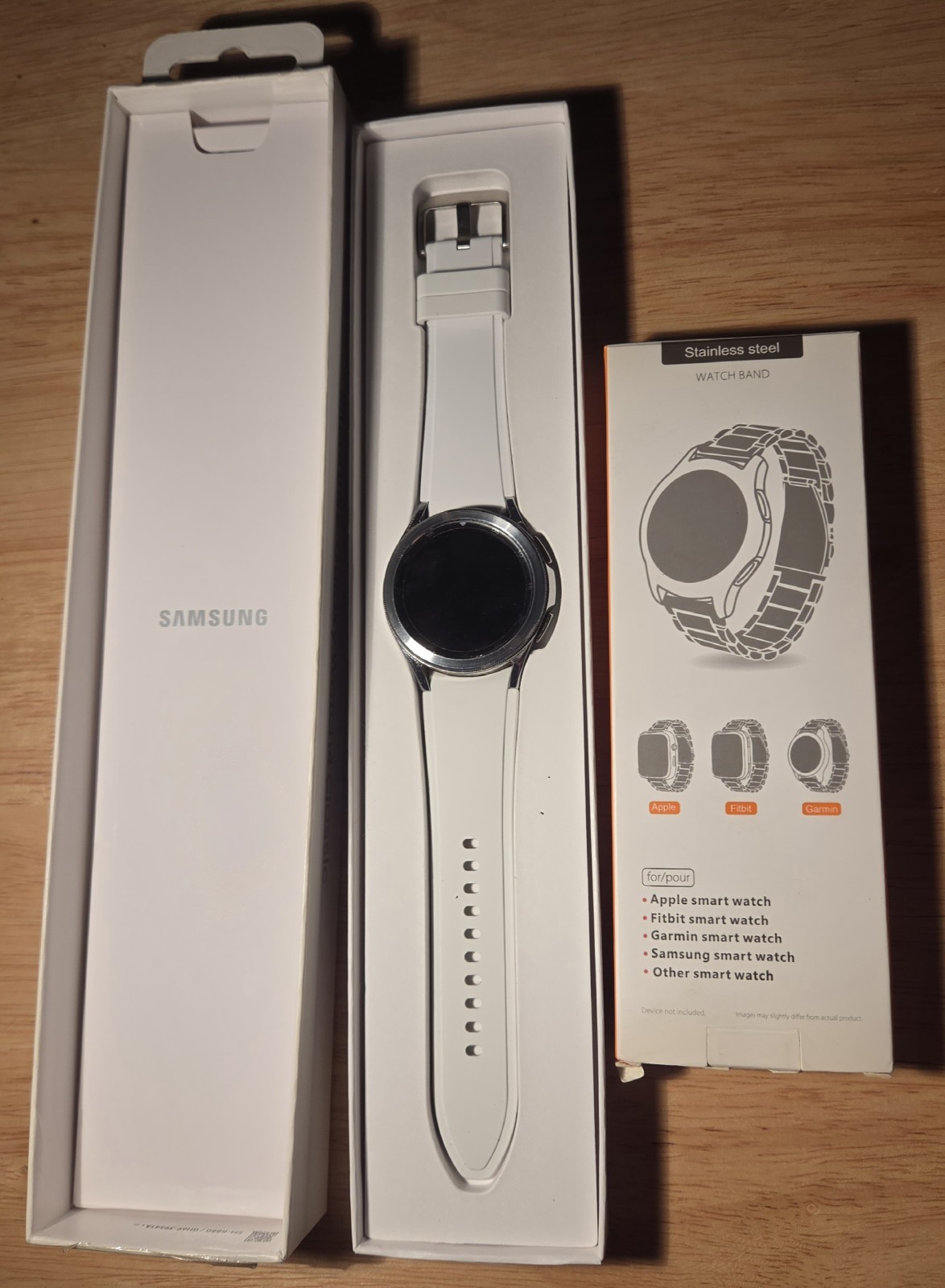 Samsung Galaxy Watch4 Classic SM-R880 42mm White & Silver Stainless Steel Bands