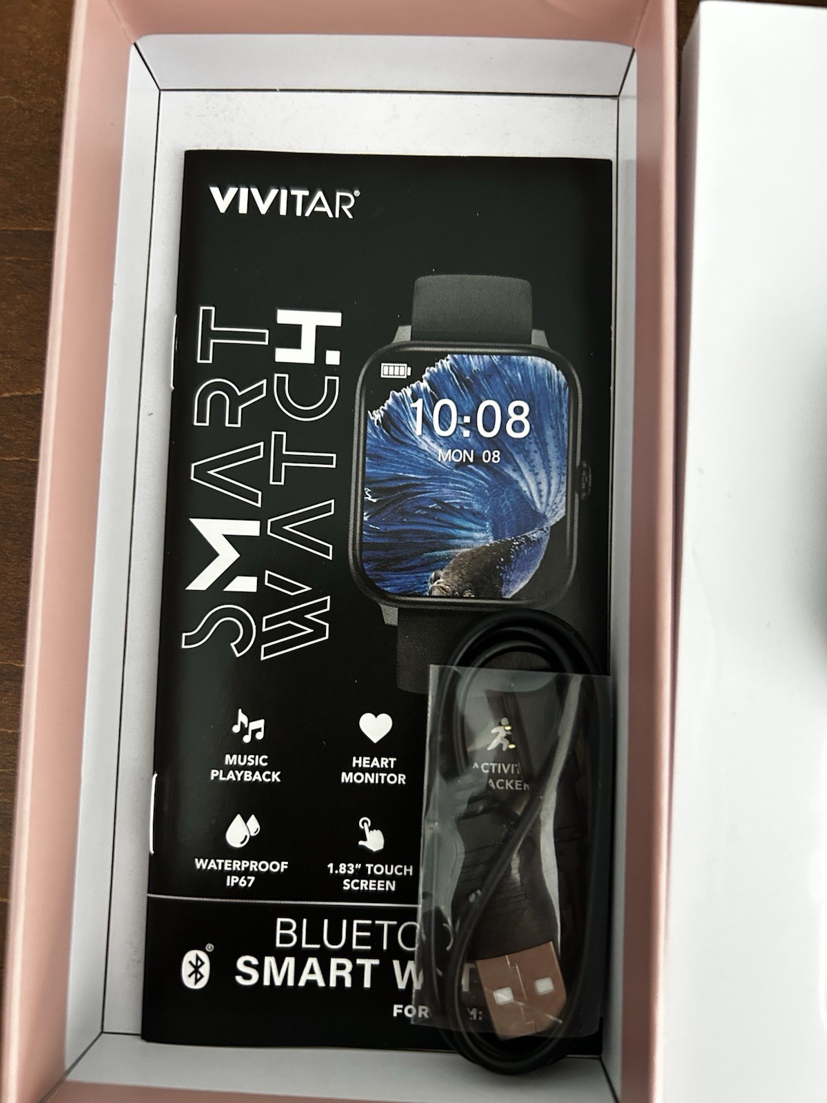 Vivitar Smart Watch 1.83” Touch Screen Waterproof SMRTW30-pink