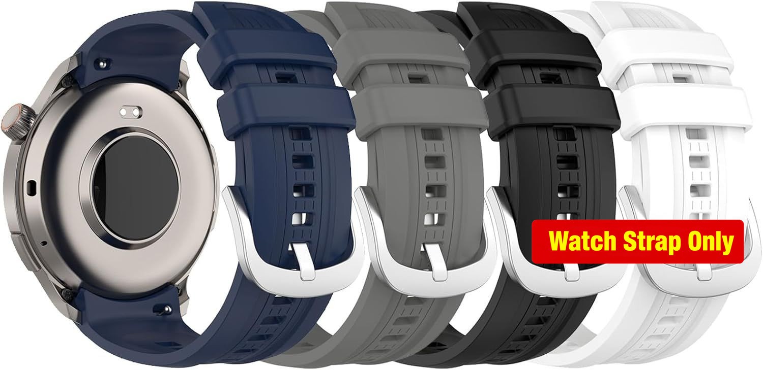 4 Pack Soft Silicone Strap Compatible with Amazfit Balance 2 42mm