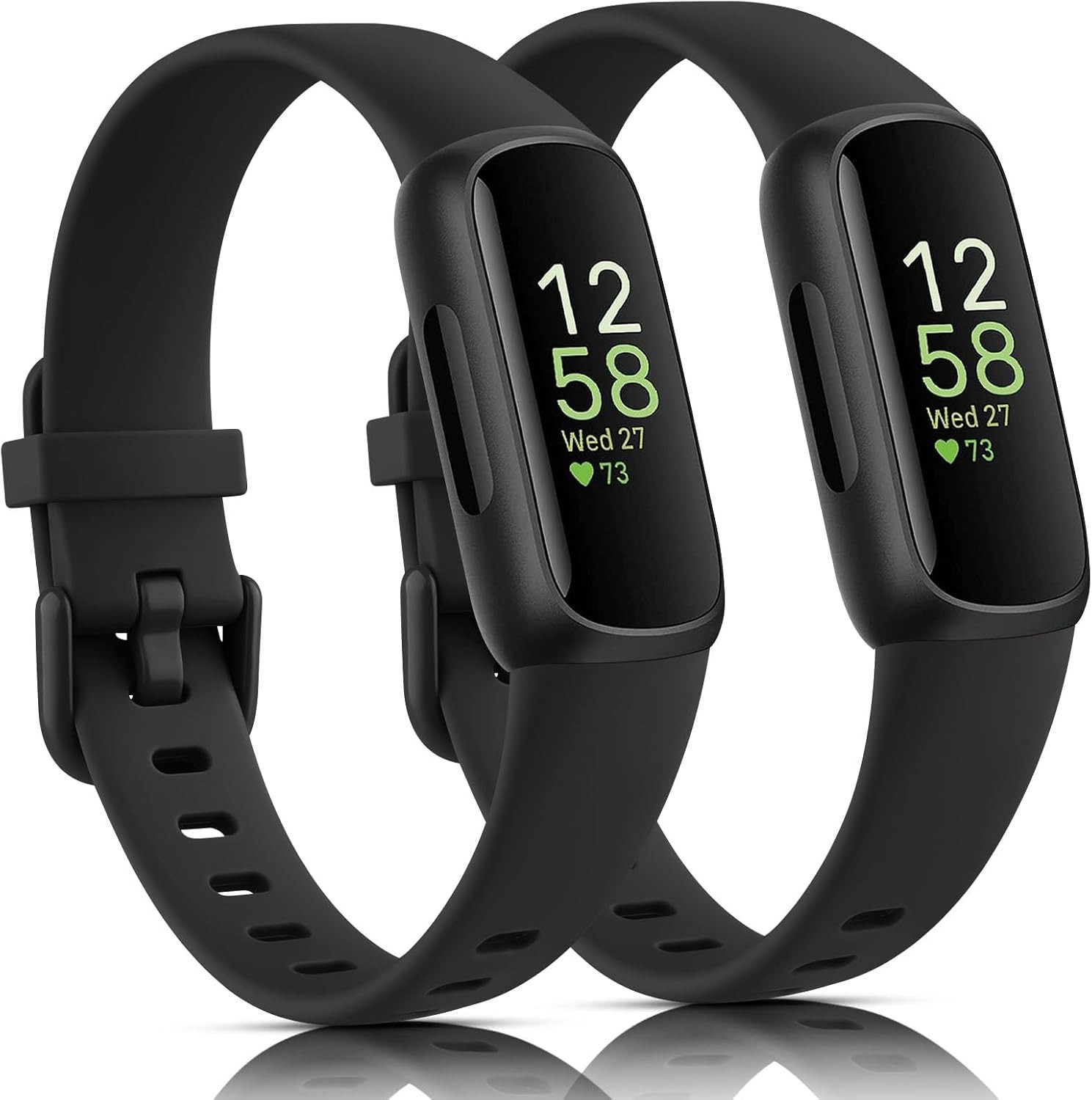 2 Silicone Replacement Bands for Fitbit Inspire 3 Tracker – 2 Pack Adjustable St