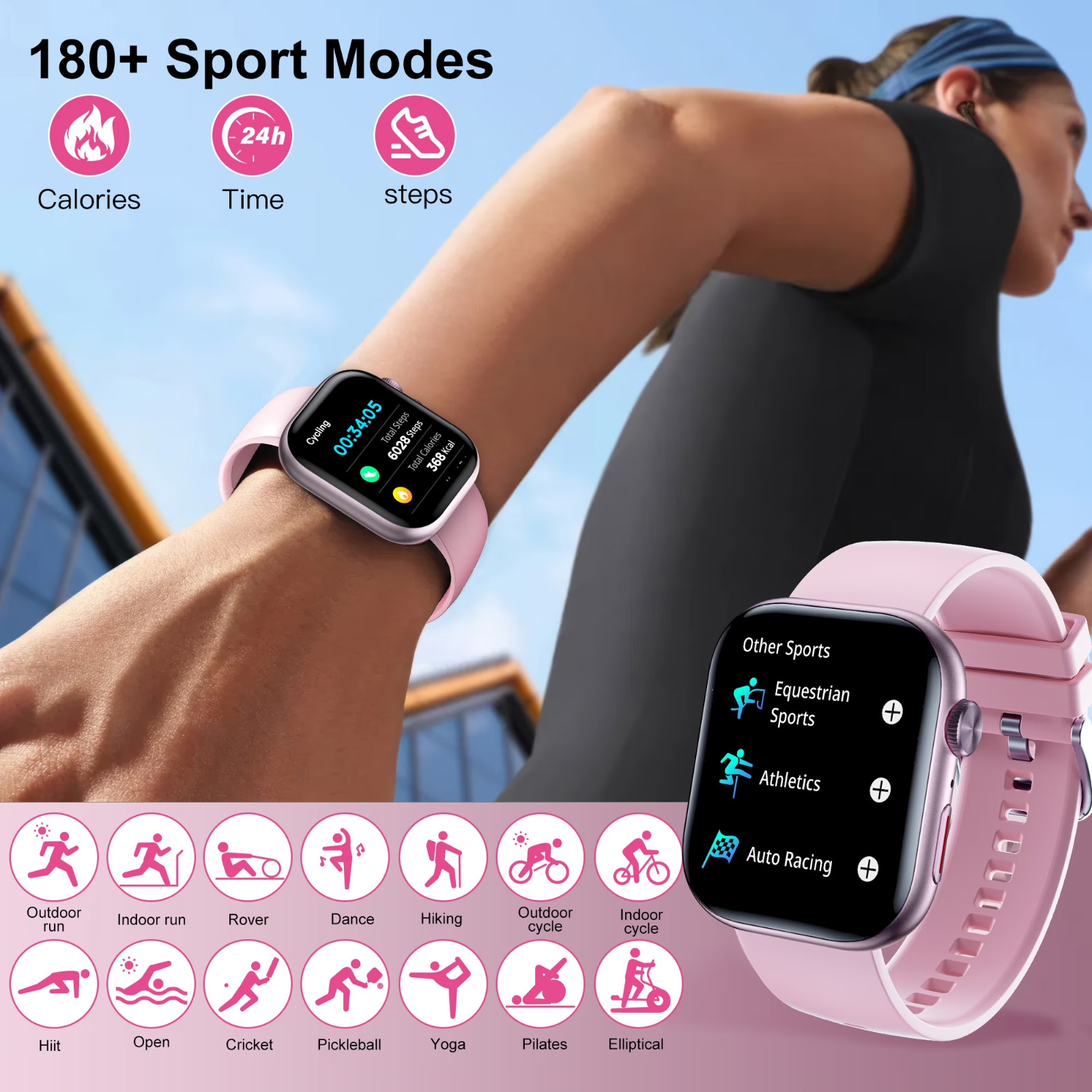 Smart Watch for Men Women, 2.01″ HD Touchsreen, Bluetooth Calling, IP68 Water-Re