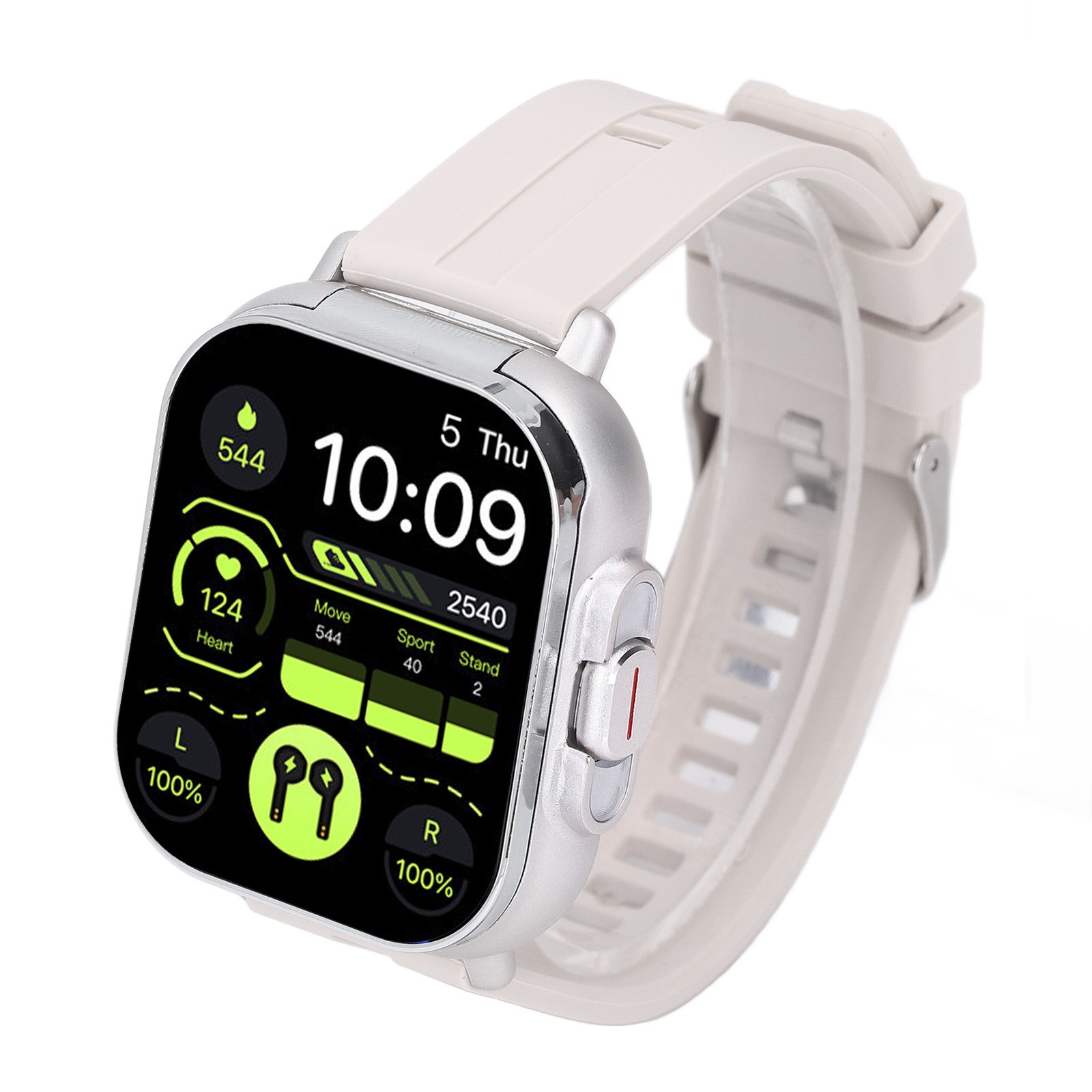 2 In 1 Smart Watch With Earbuds 2.01 Inch HD Touch Screen Bluetooth Call Fitness