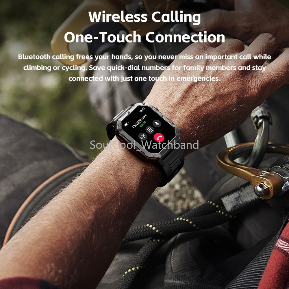 Military Smart Watch For Men (Answer/Make Call) Sport Fitness 1000mAh Waterproof