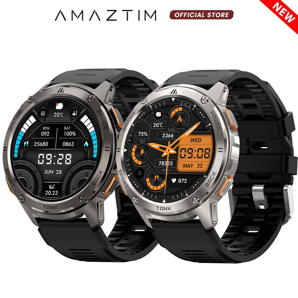 AMAZTIM TANK T3 Smart Watch for Men Women Smart Watches 50m Waterproof Men Watch