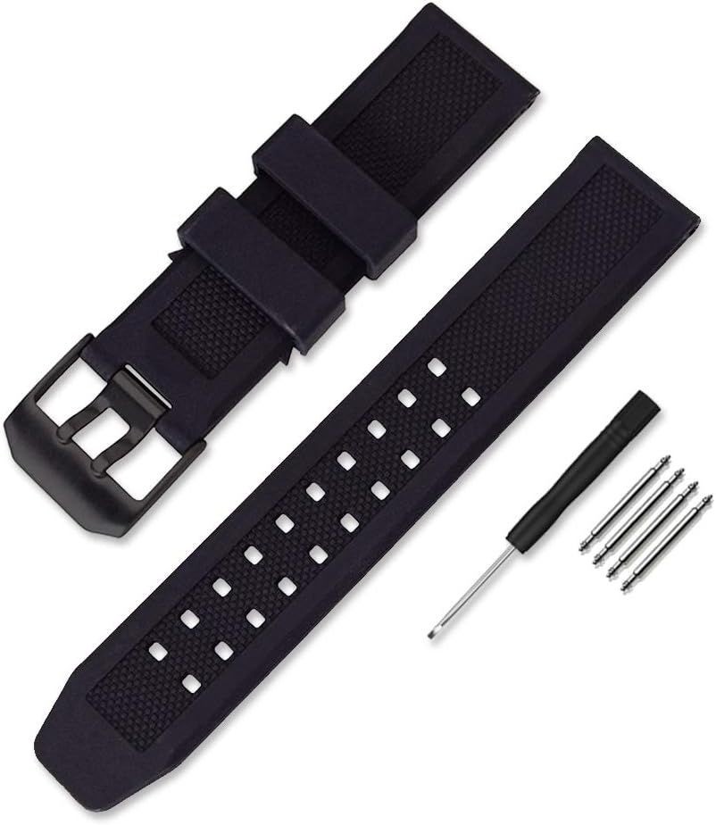 Strap Only For 3050 8800 3950 Series 23mm Rubber Waterproof Black/Silver Buckle