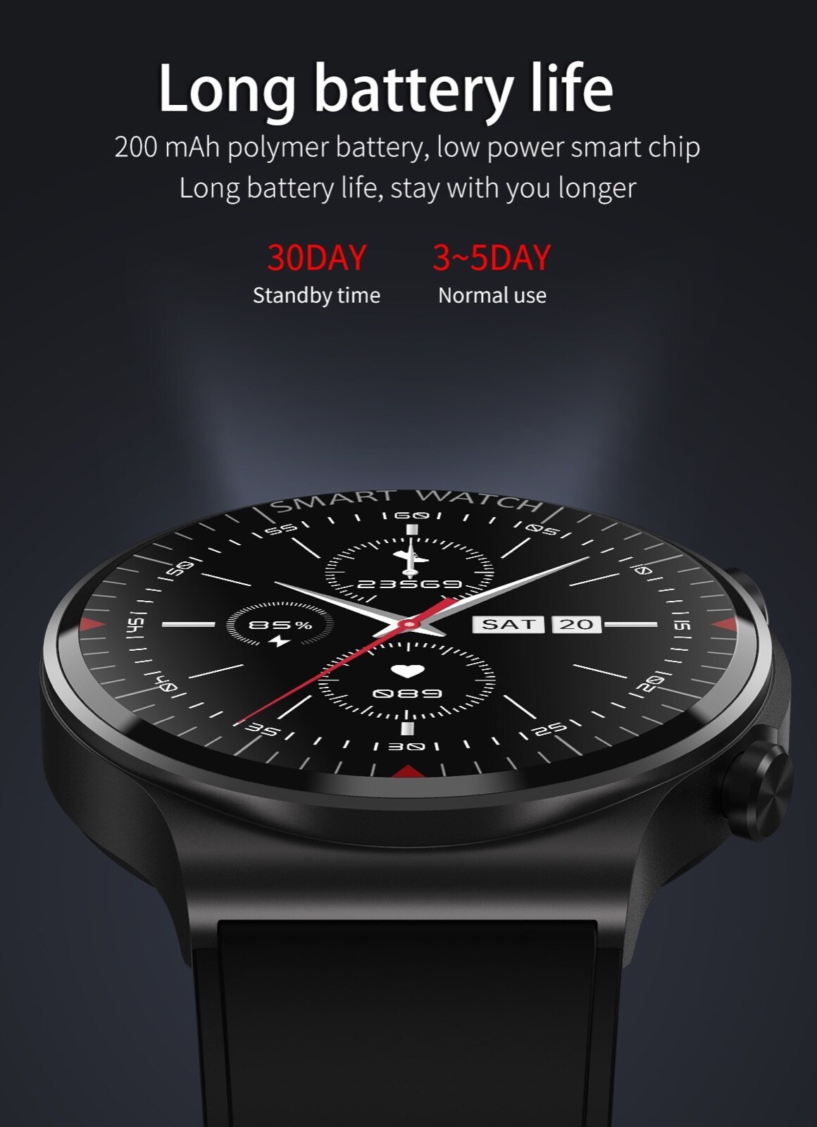 Mens Sports Smart Watch IP67 Waterproof Watch for Android & IOS
