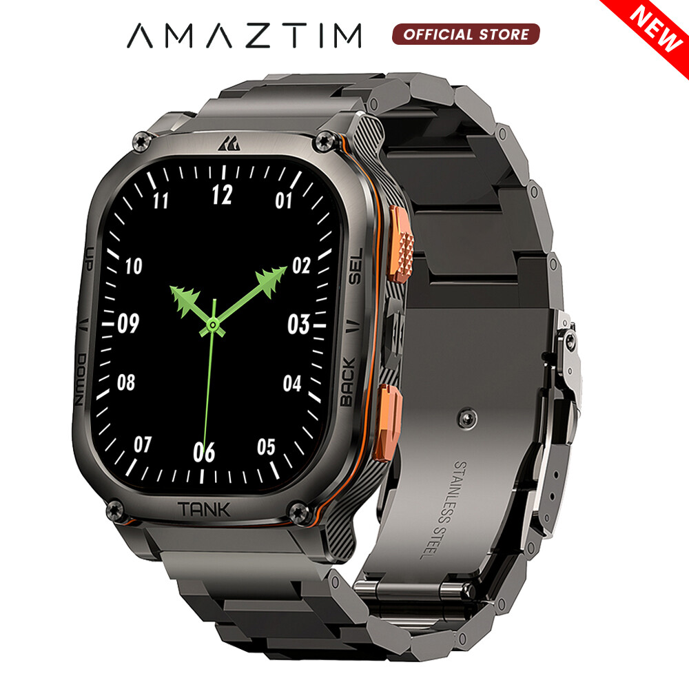 AMAZTIM TANK M3 Smart Watch Men Smartwatch 480mAh 5ATM Waterproof Military Grade
