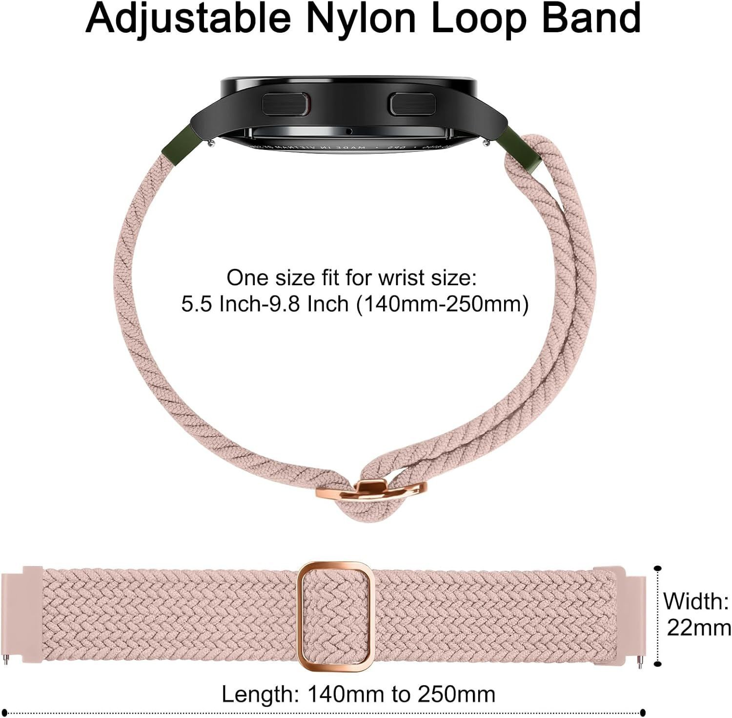 3-Pack of Braided Elastic Bands for IDW13 Smartwatch, 22mm Straps