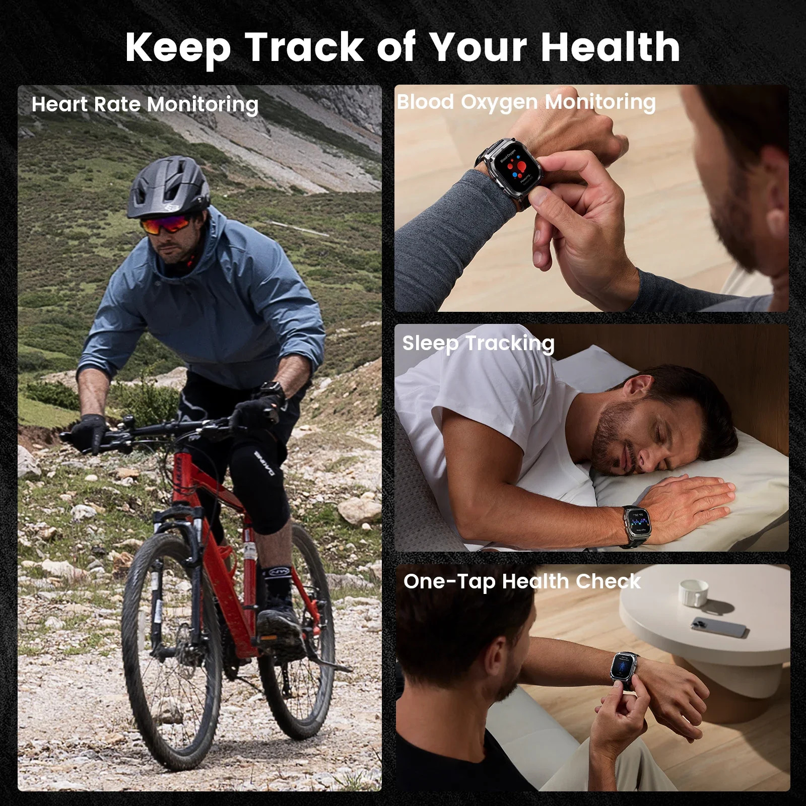 KOSPET Tank M4 Smart Watch for Men Stainless Steel GPS 6-Sat 10ATM Waterproof